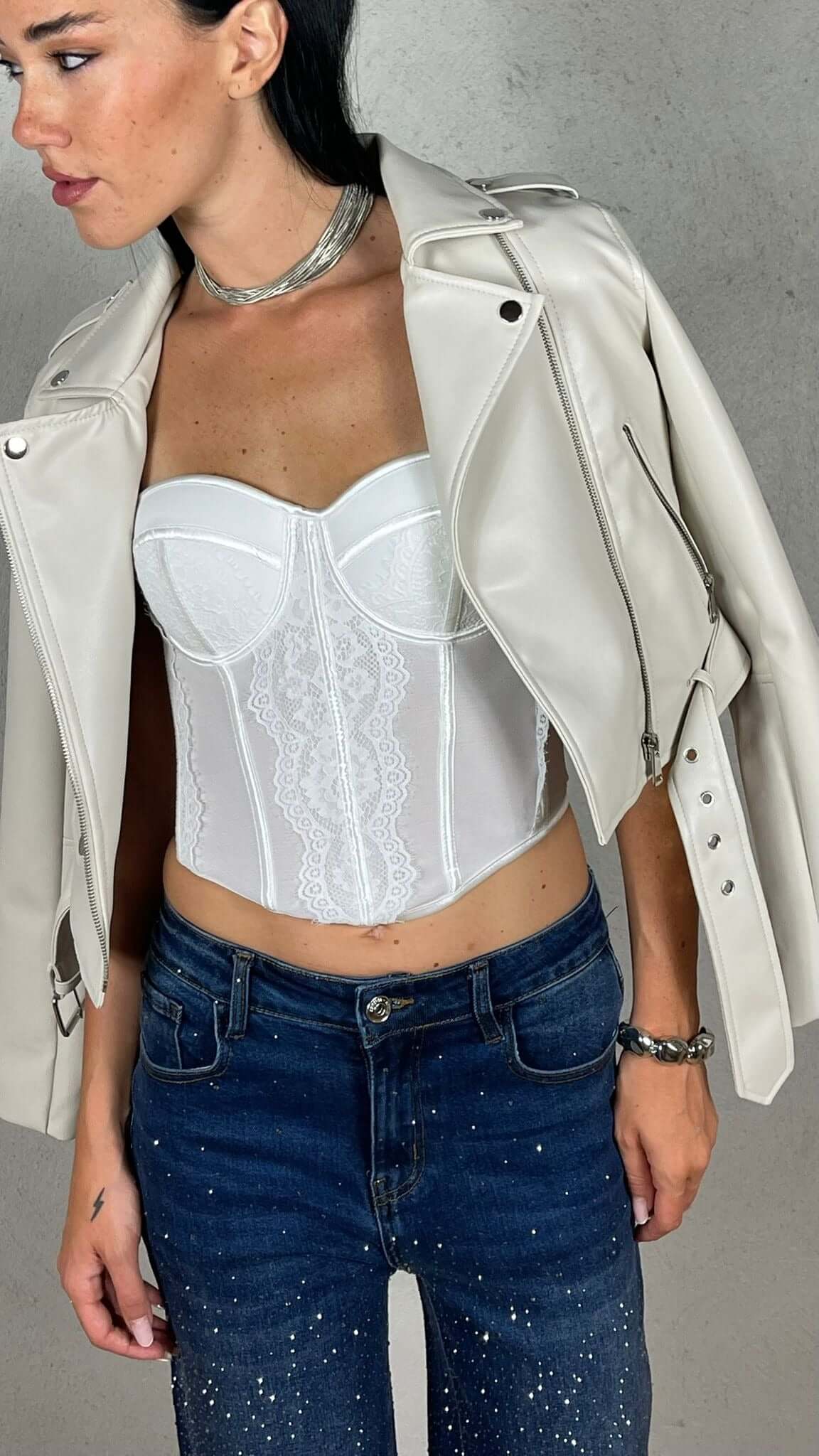 Giubbotto Biker effetto Pelle - Candida.it