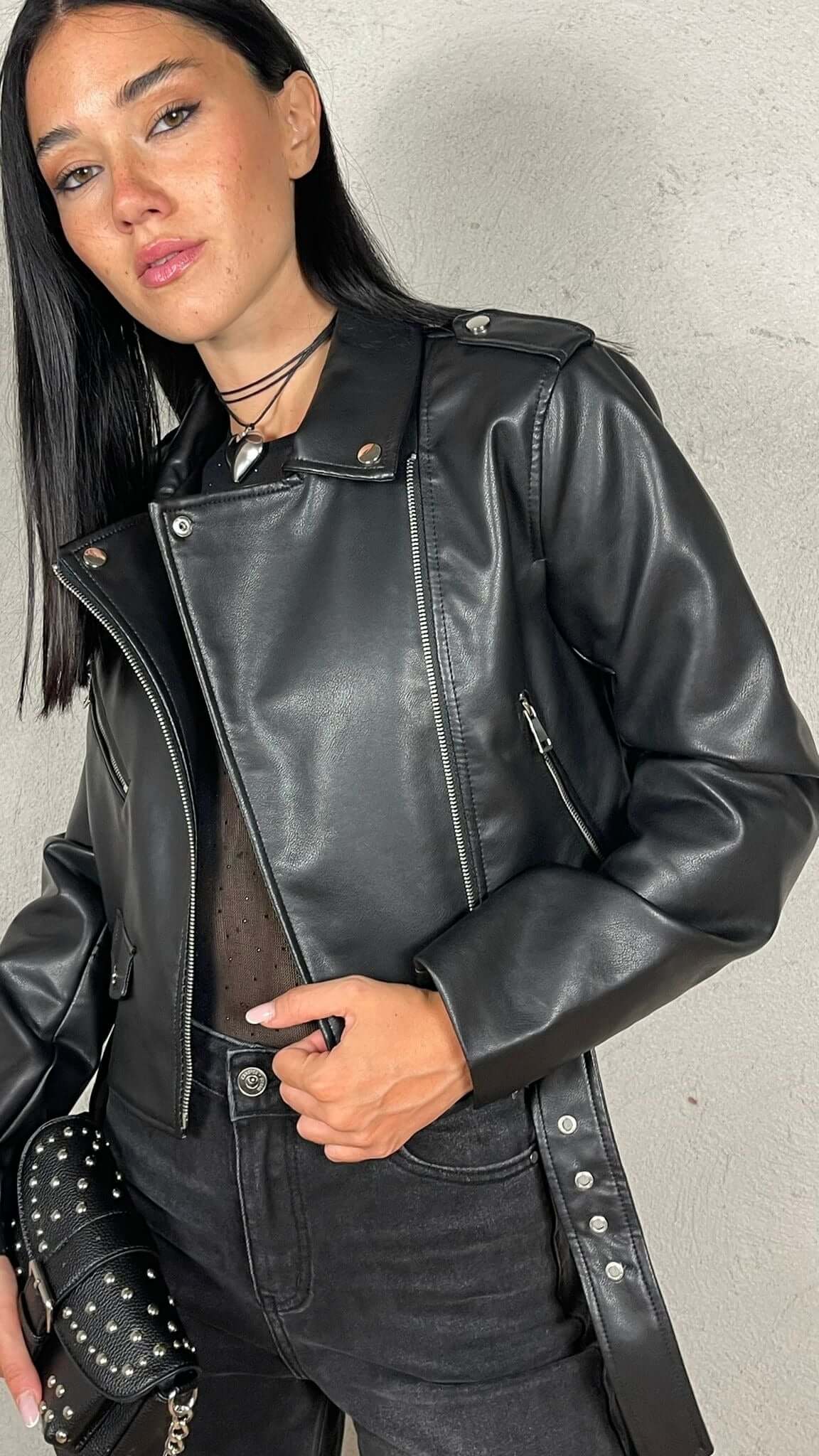 Giubbotto Biker effetto Pelle - Candida.it