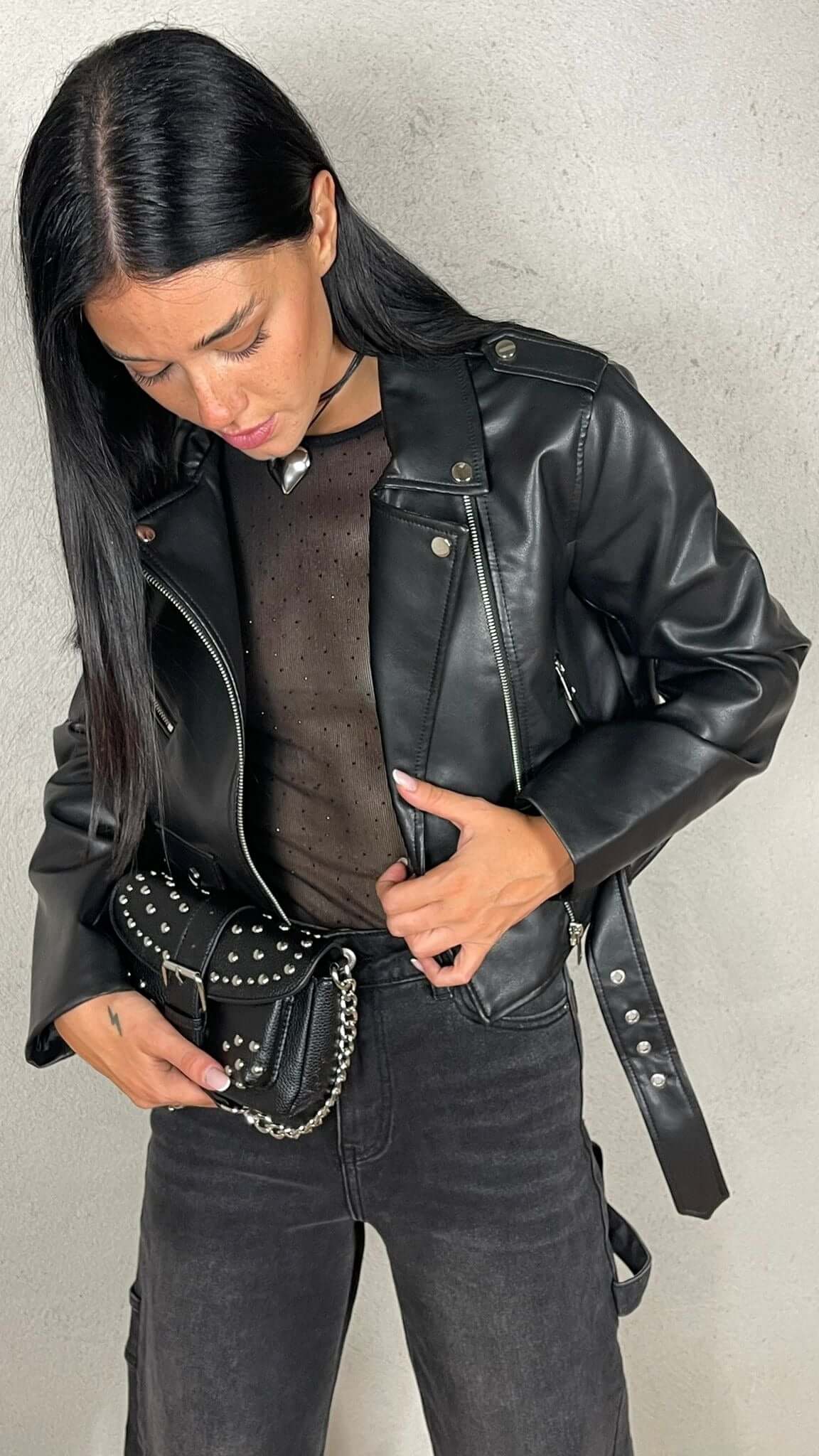 Giubbotto Biker effetto Pelle - Candida.it