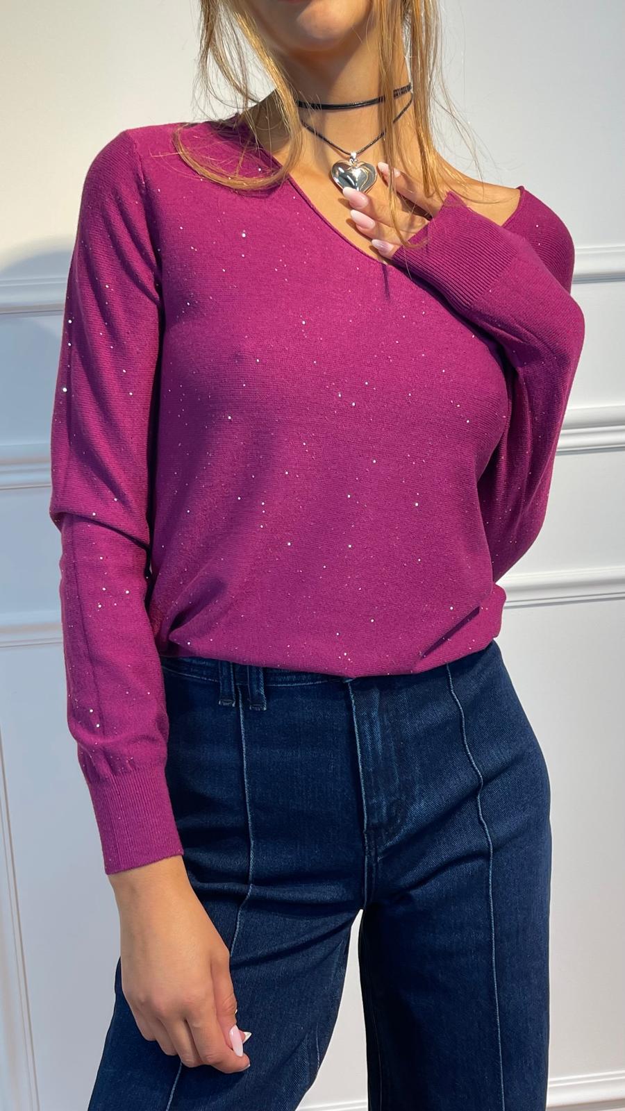 Maglia Sharon V|Colore:Amaranto