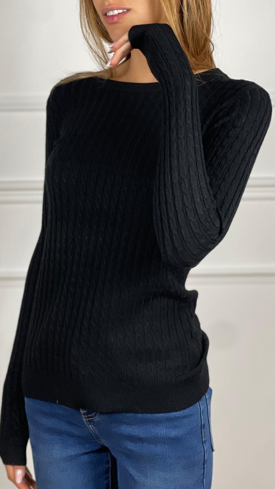 Maglia Treccia|Colore:Nero
