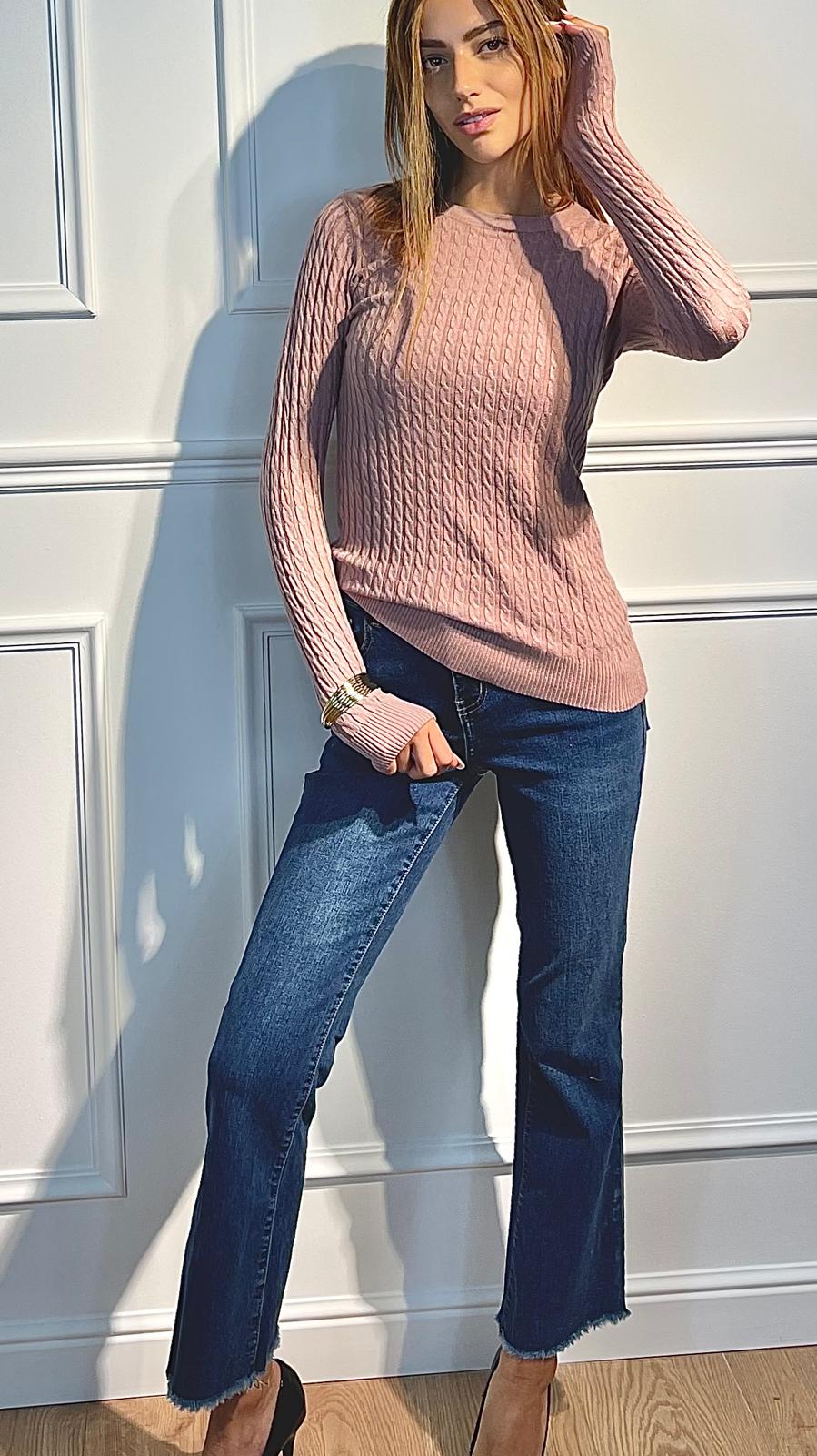 Maglia Treccia|Colore:Cipria