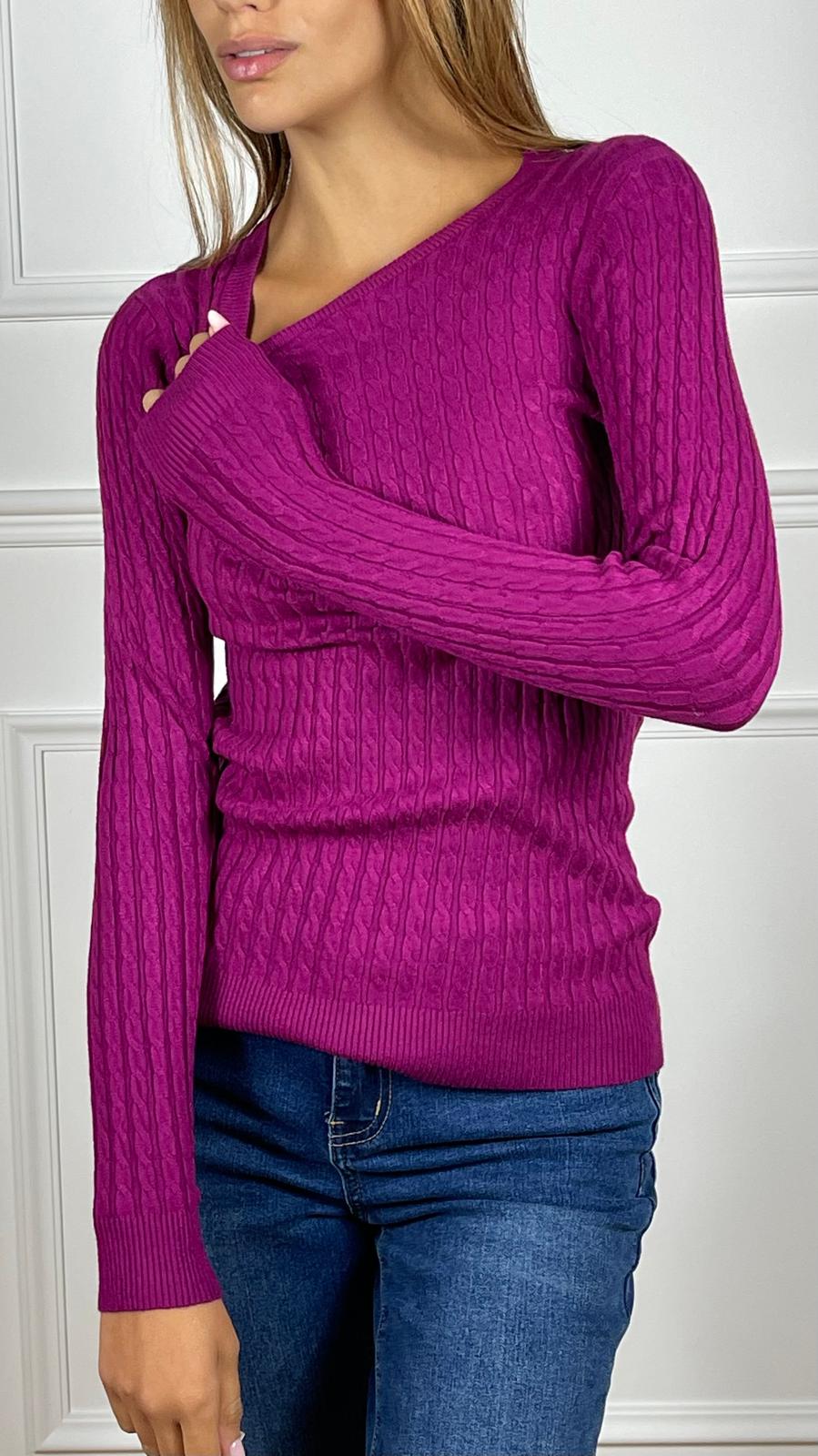 Maglia Treccia|Colore:Magenta