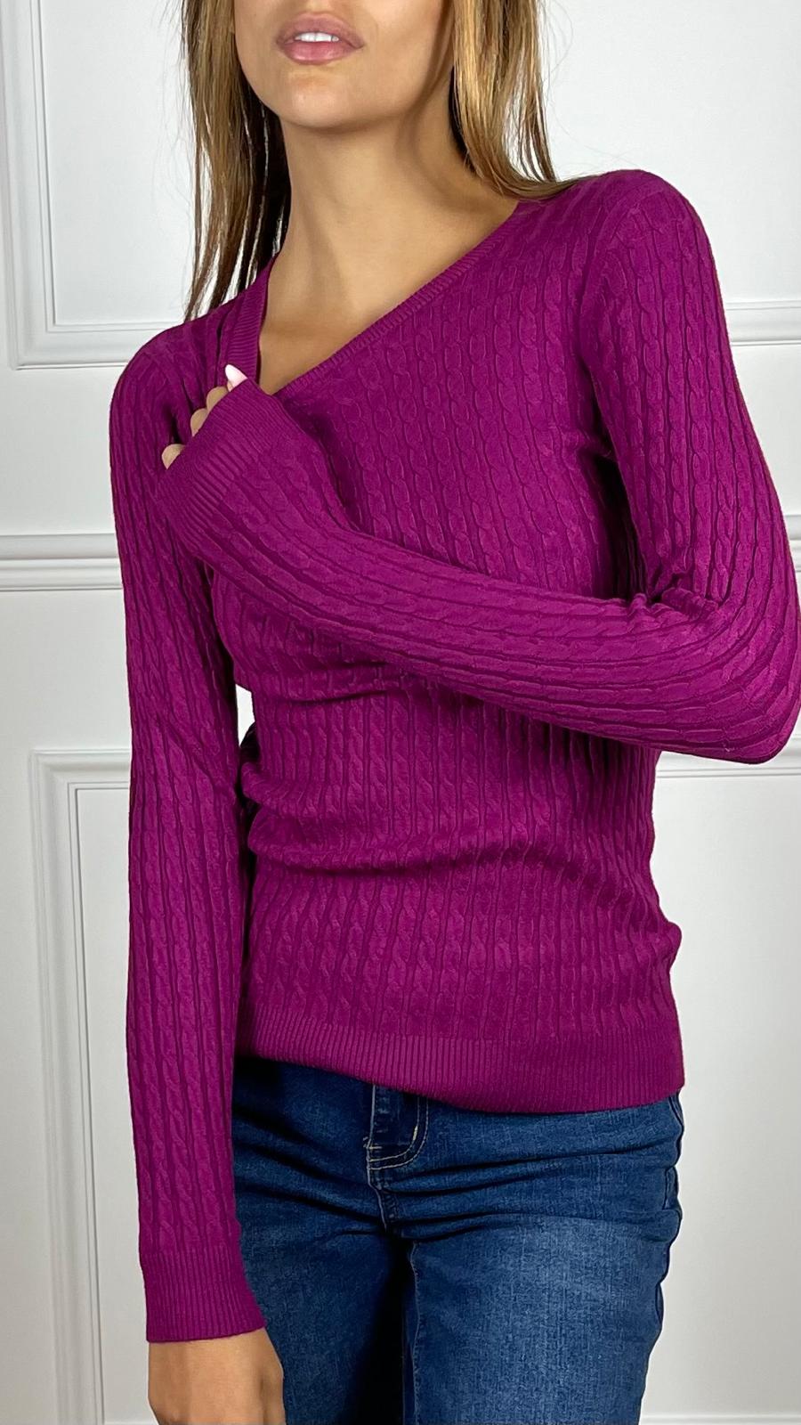 Maglia Treccia|Colore:Magenta