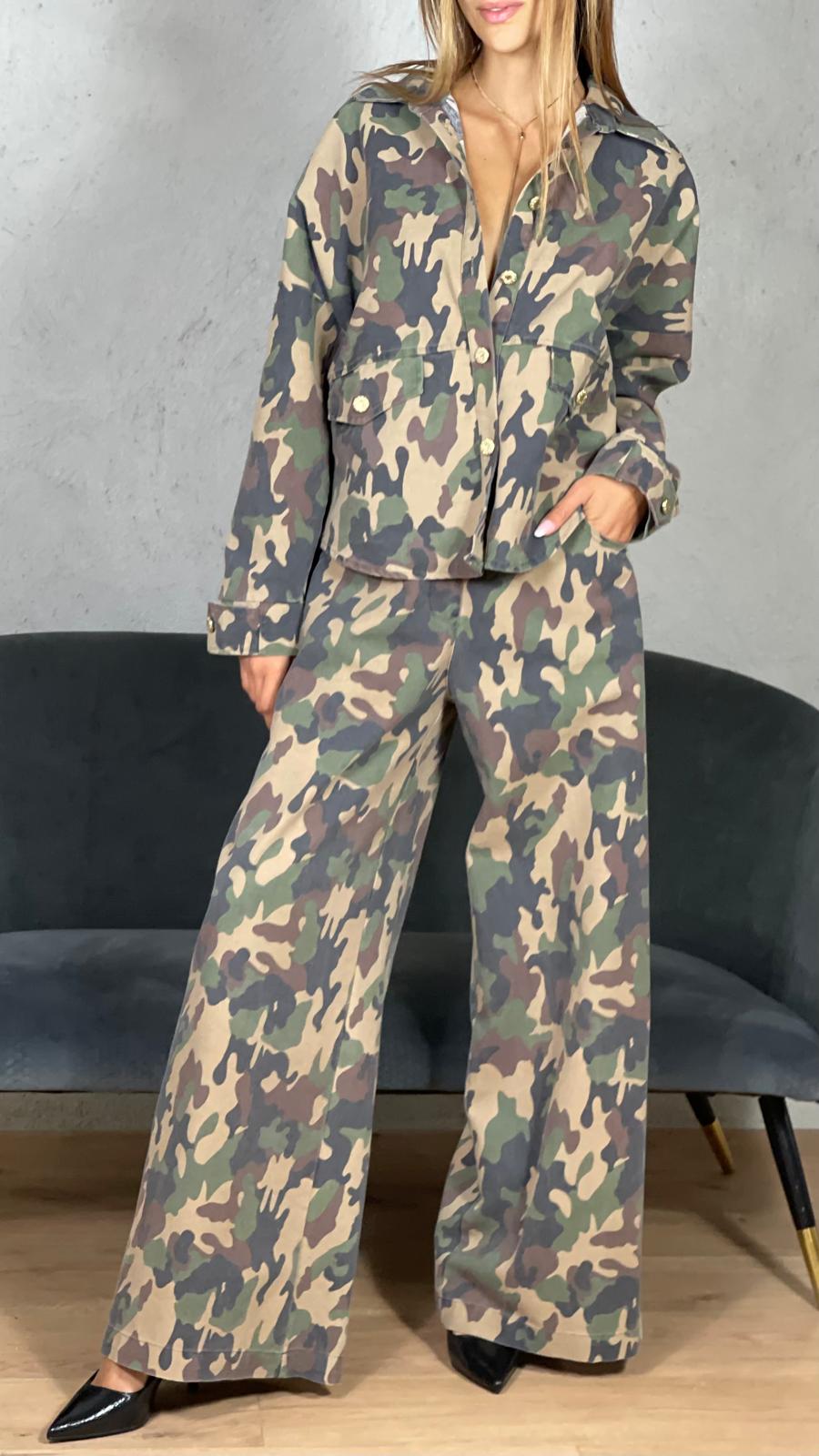 Giacca Camicia Mimetico