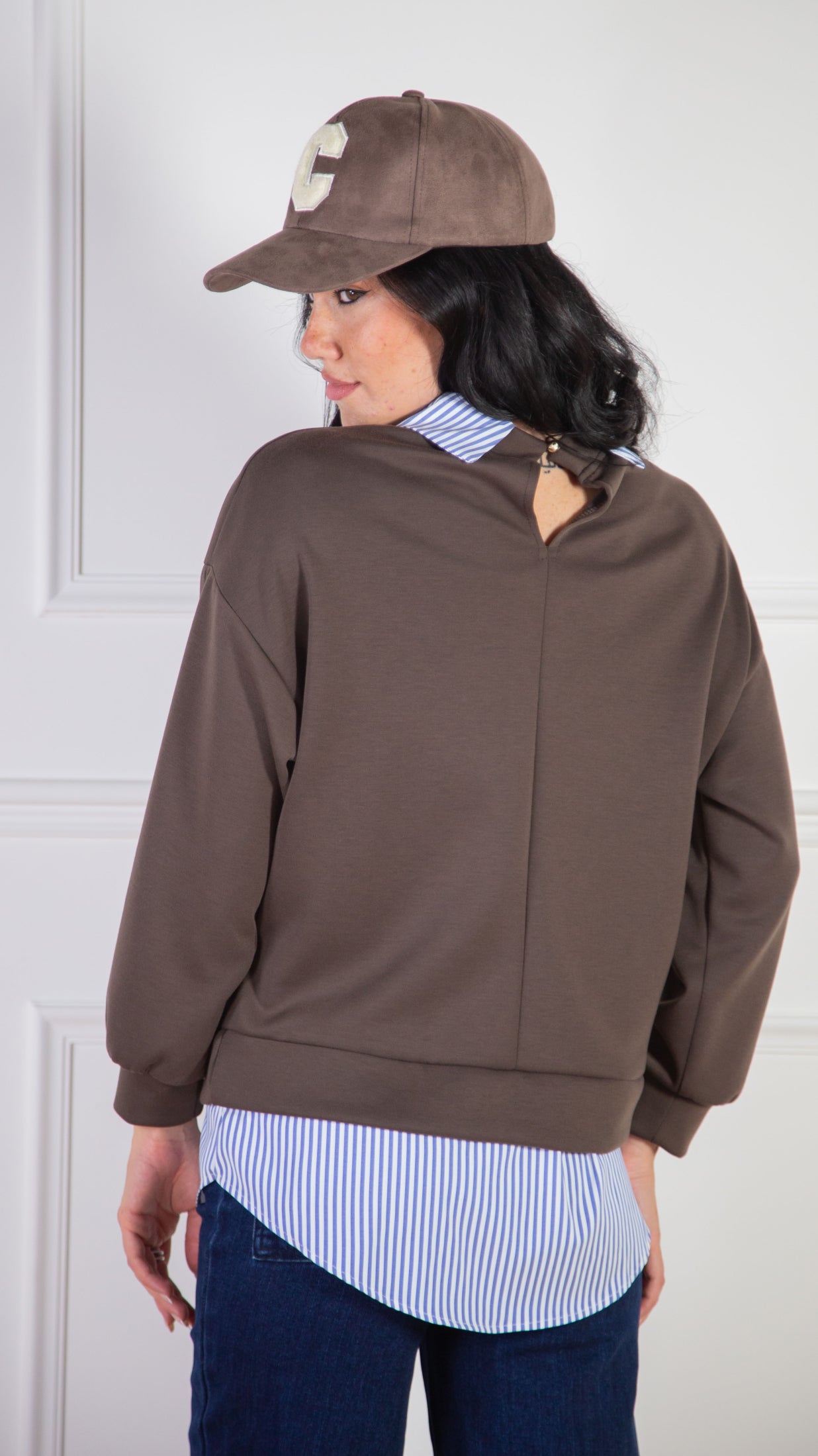 Felpa Camicia combinata