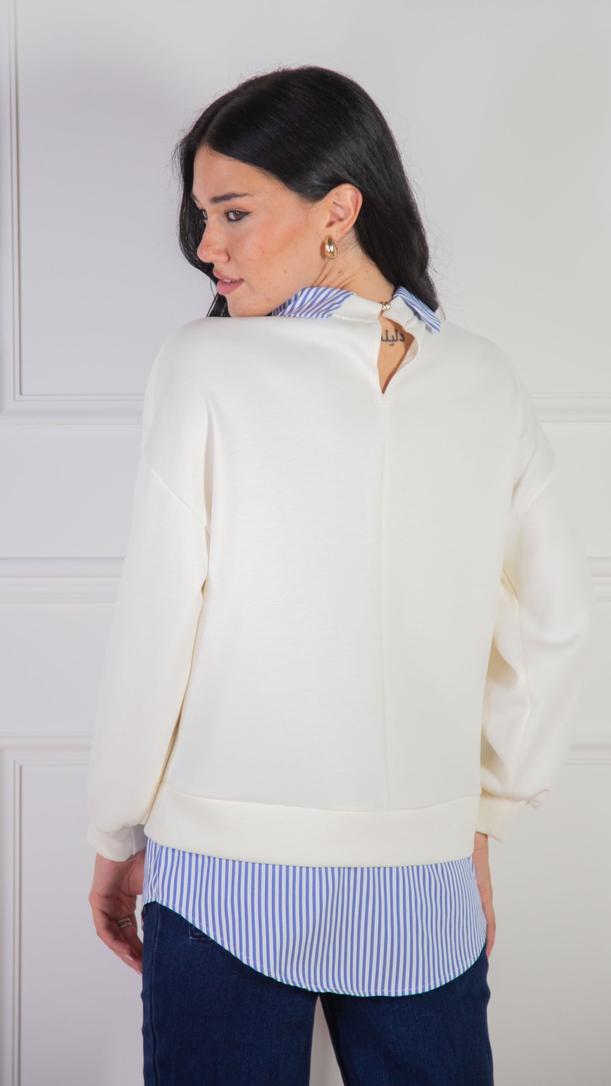 Felpa Camicia combinata