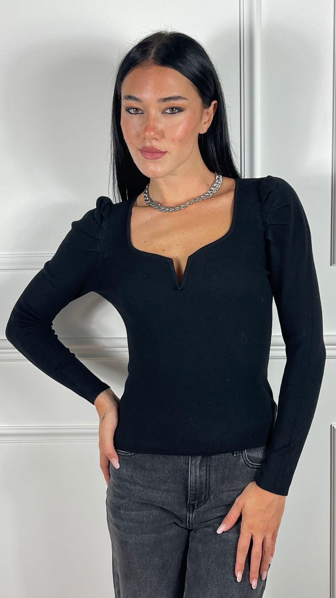 Maglia scollo a cuore