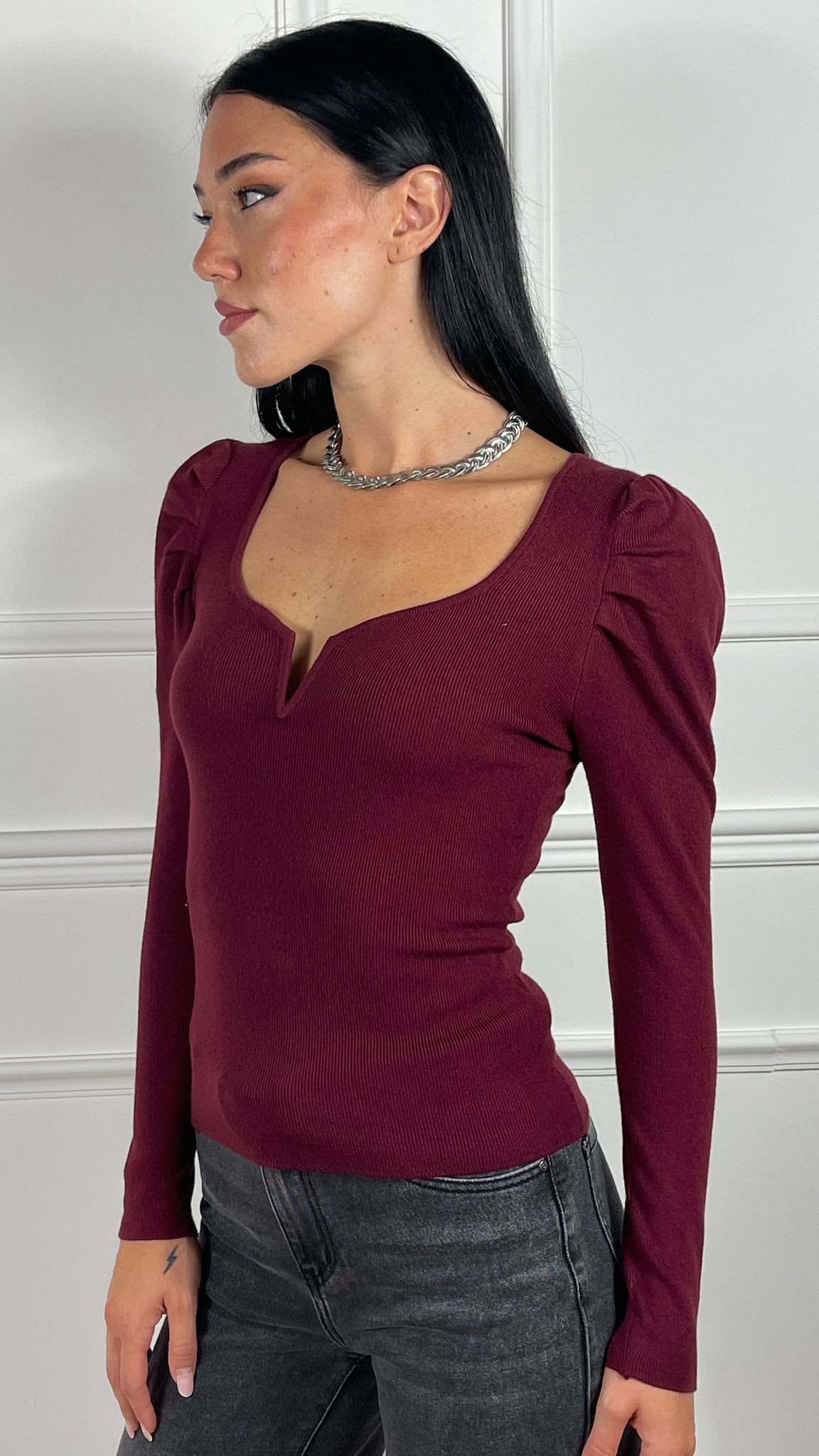 Maglia scollo a cuore