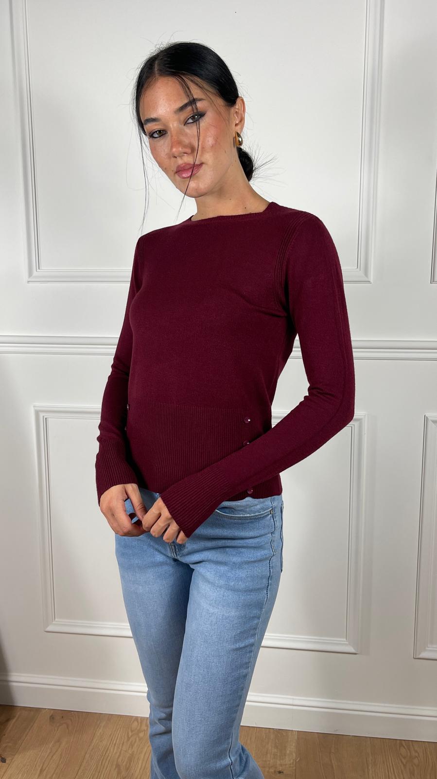 Maglia Girocollo |Colore:Bordeaux