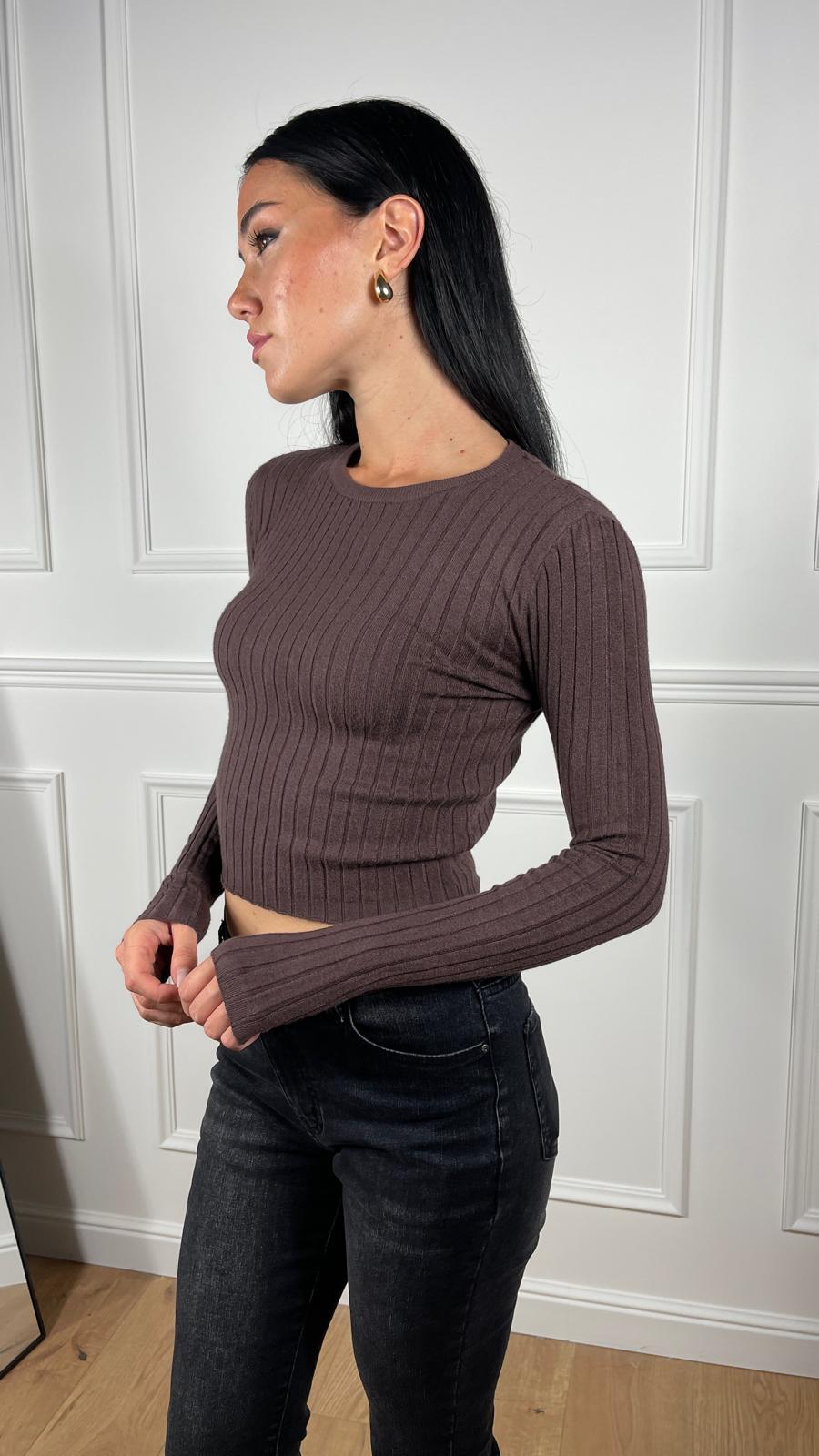 Maglia Crop Girocollo