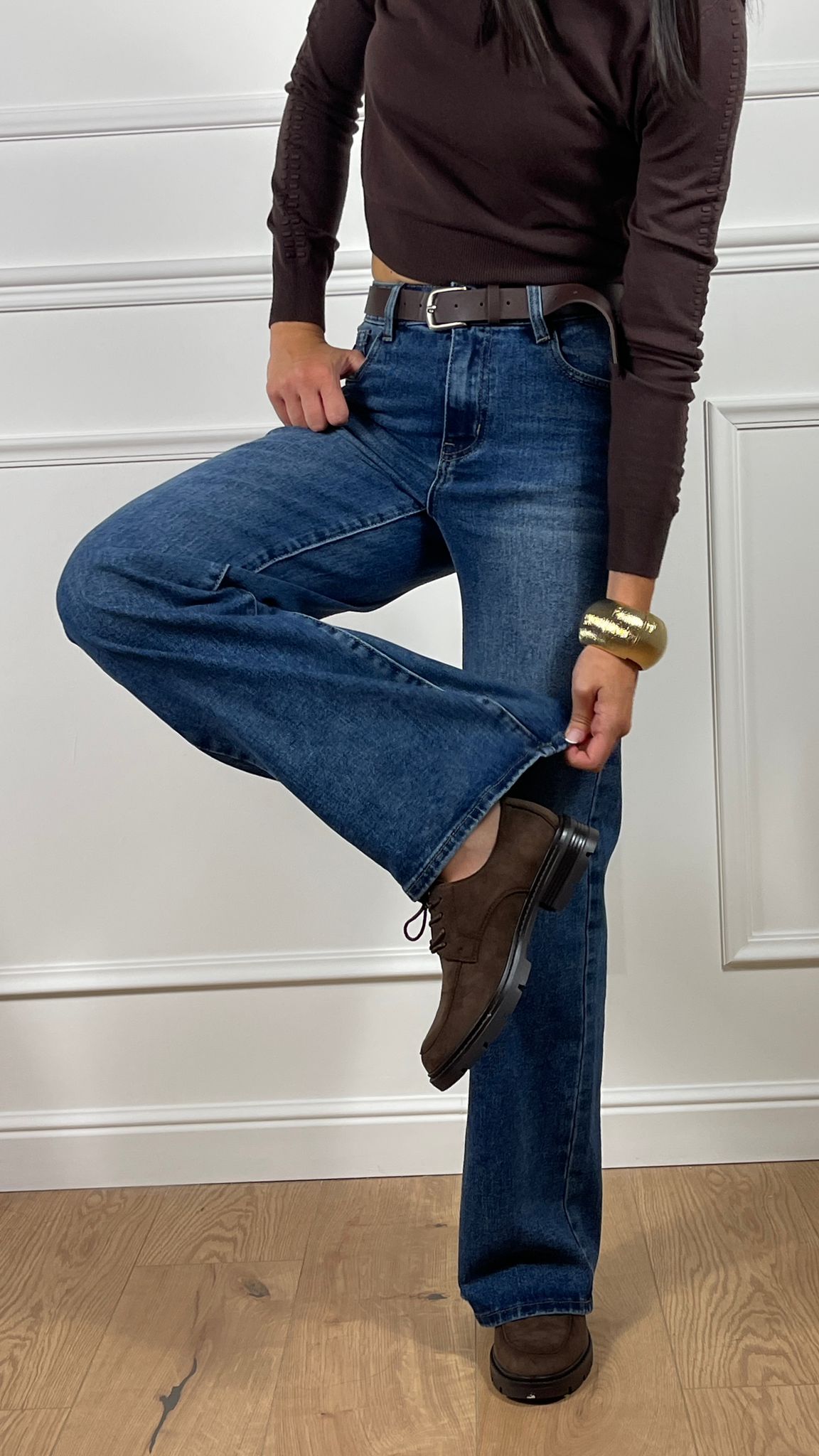 Jeans Wide leg con cintura