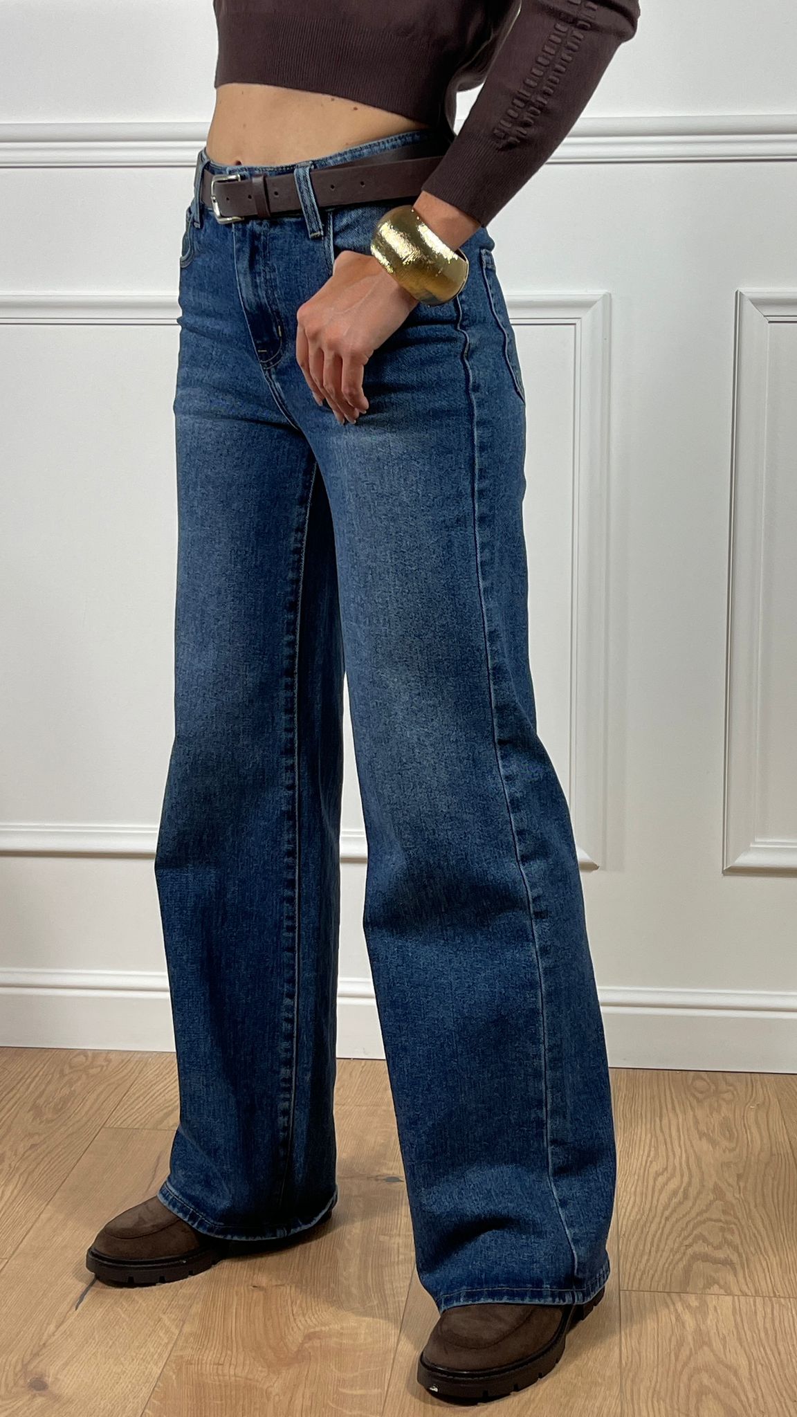 Jeans Wide leg con cintura
