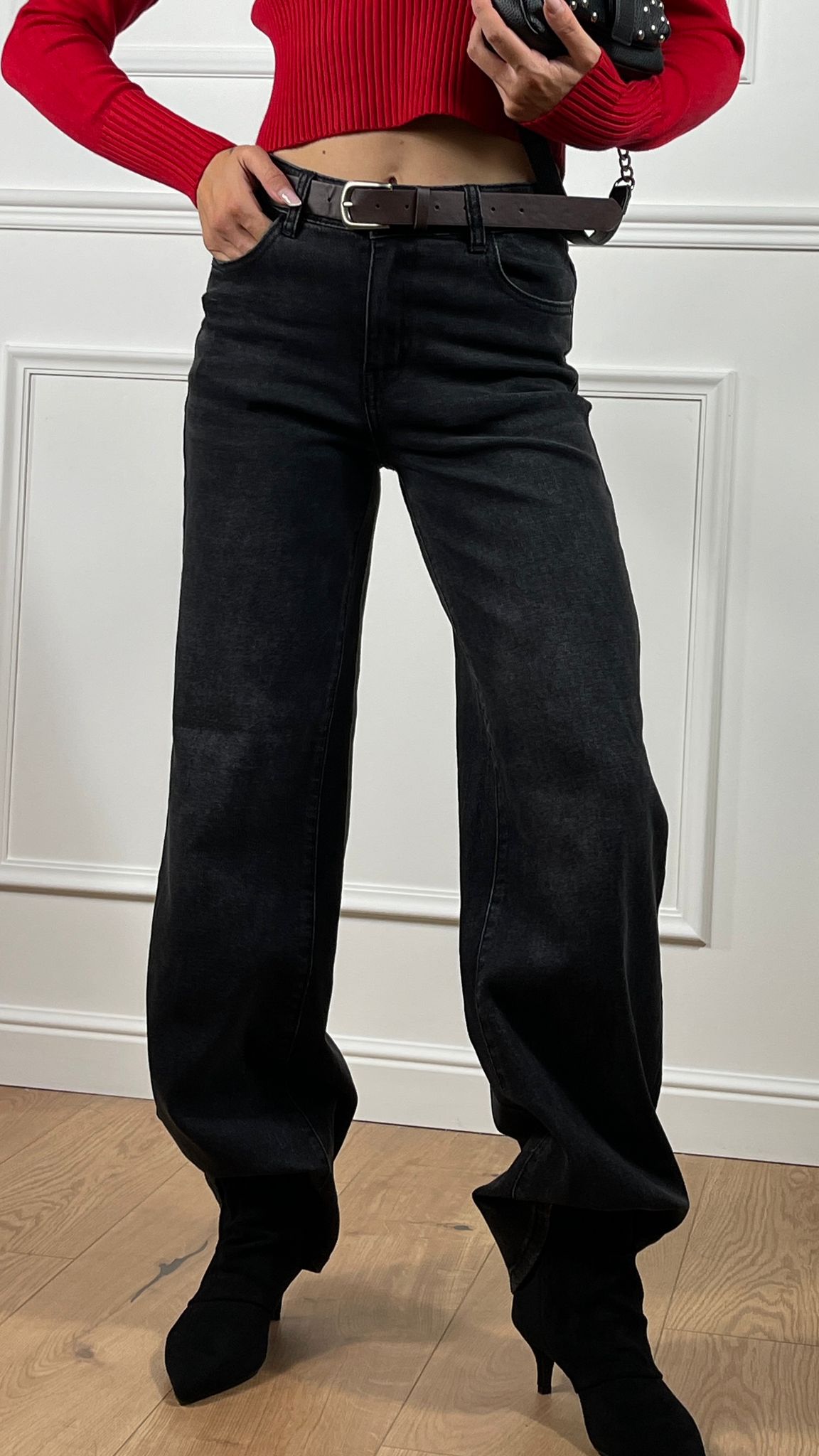 Jeans Wide leg con cintura