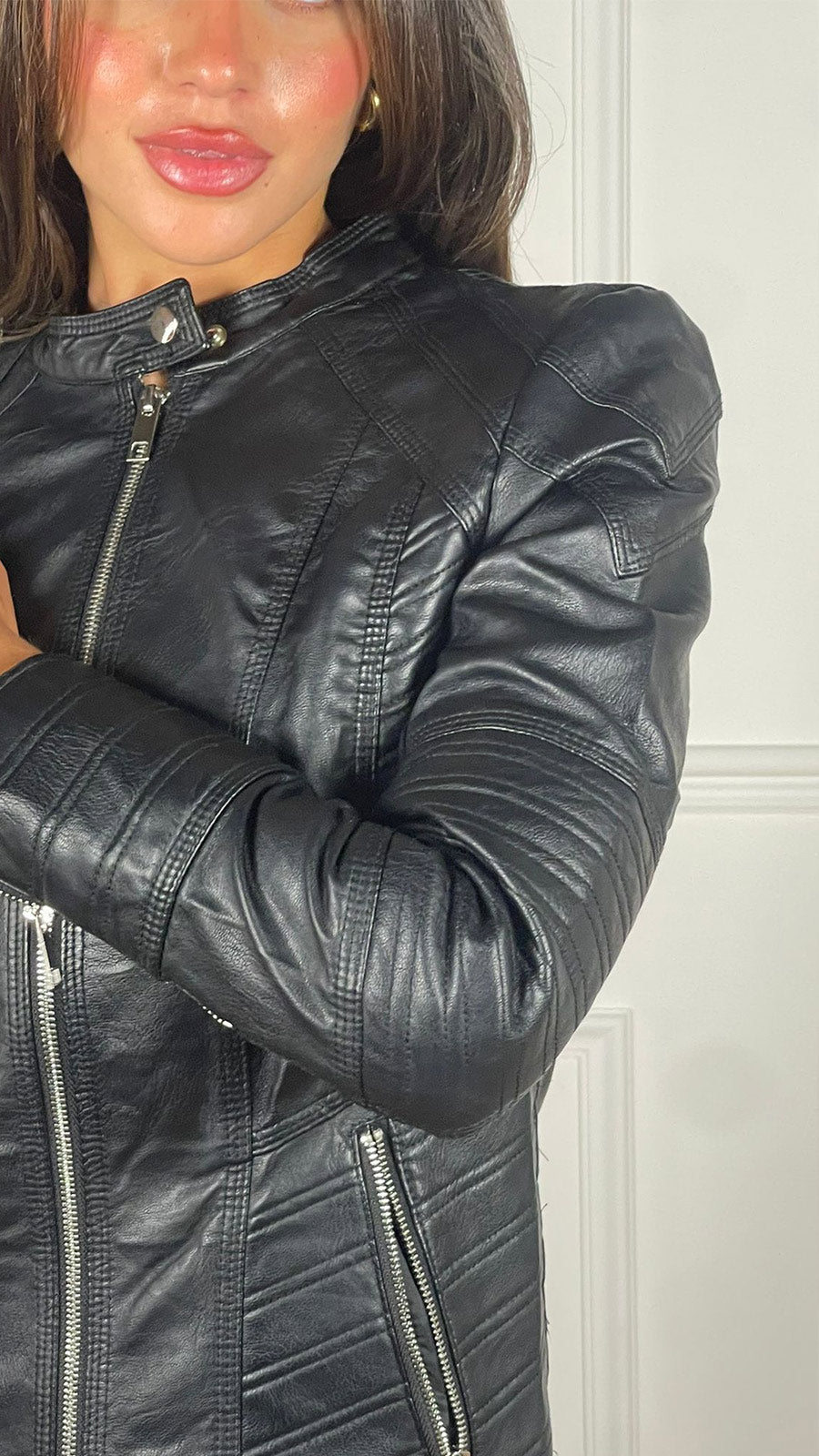 Jacket Biker effetto pelle