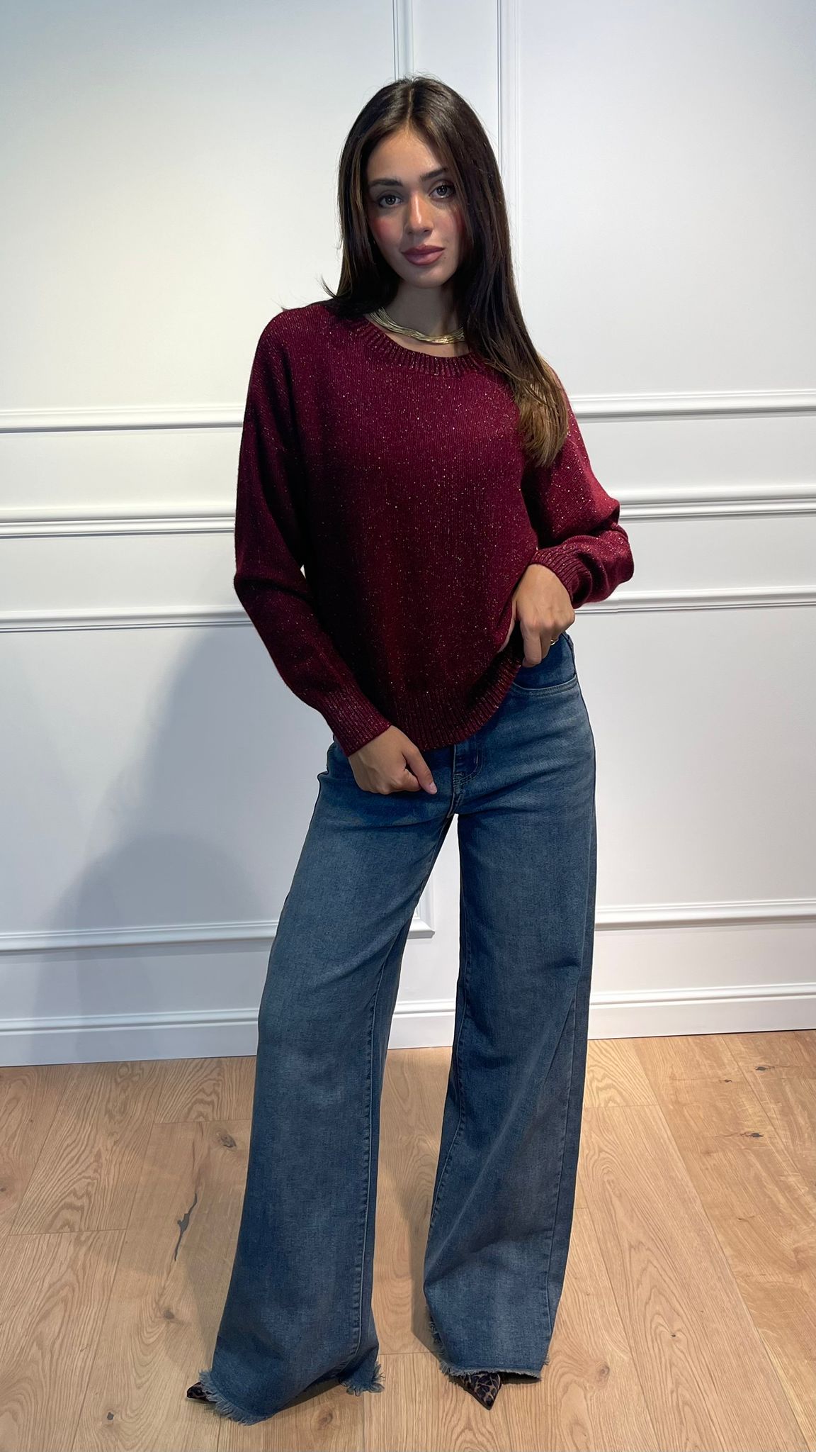 Maglia Lurex scollo ovale