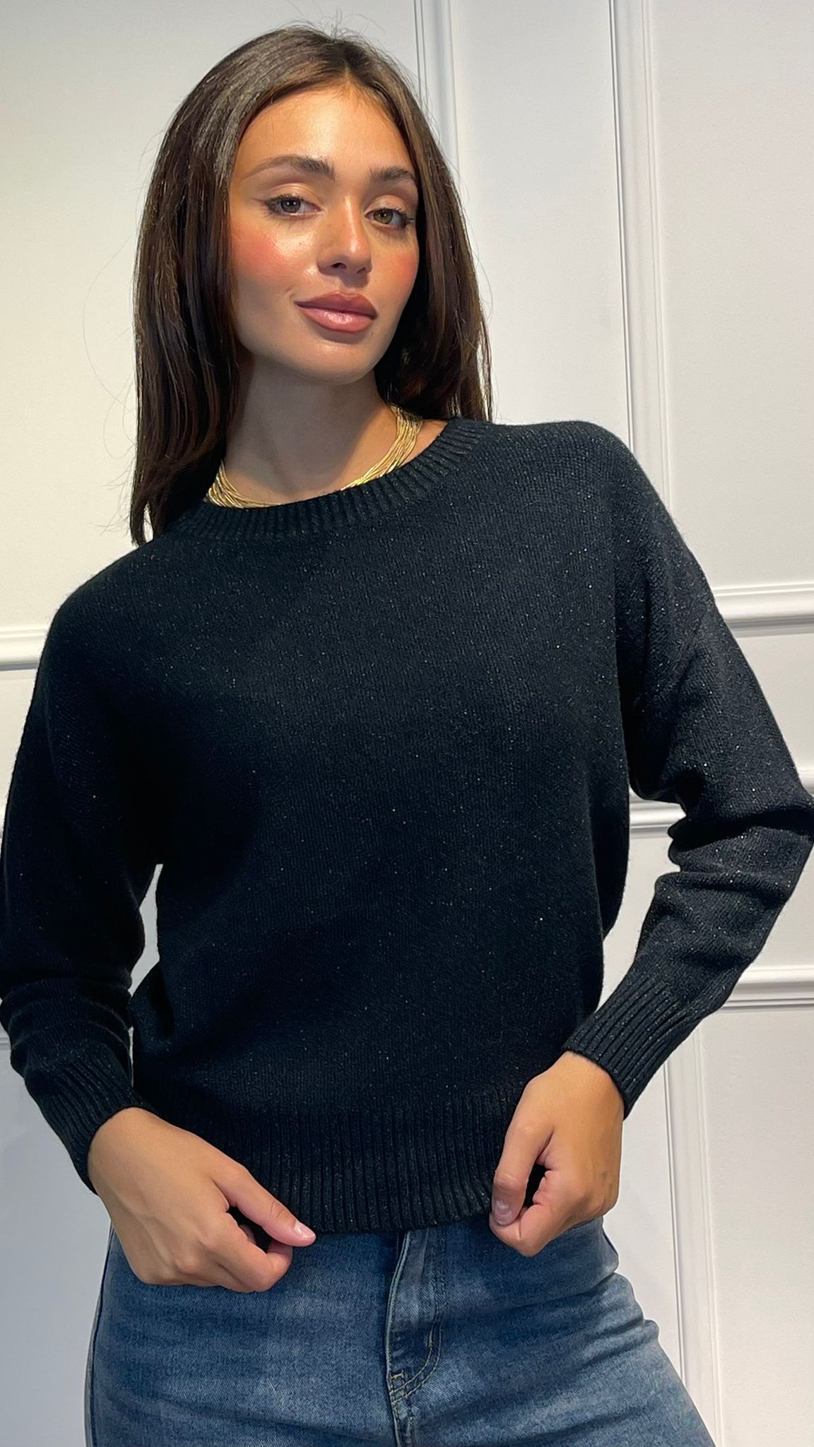 Maglia Lurex scollo ovale