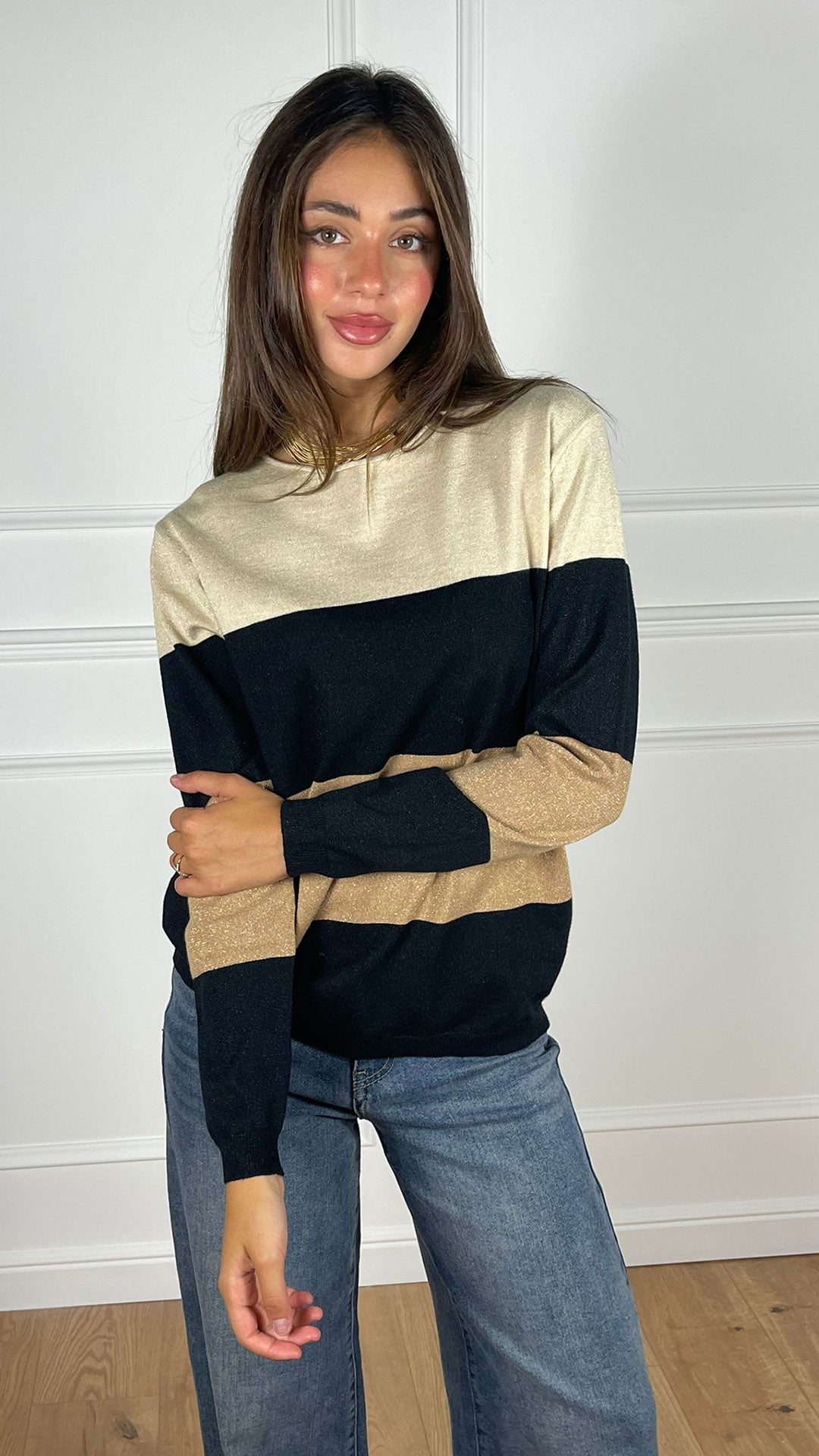 Pullover Striped lurex