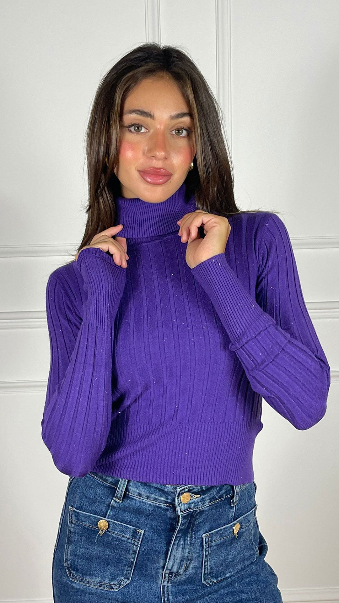 Pullover collo alto lurex - Candida.it