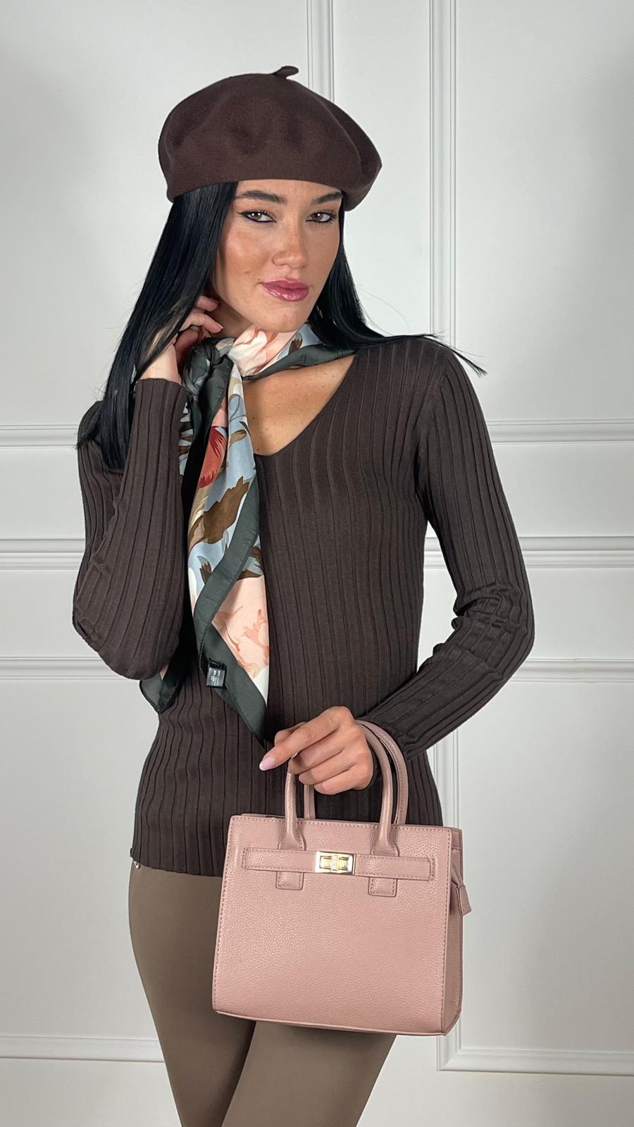 Maglia Scollo V costina