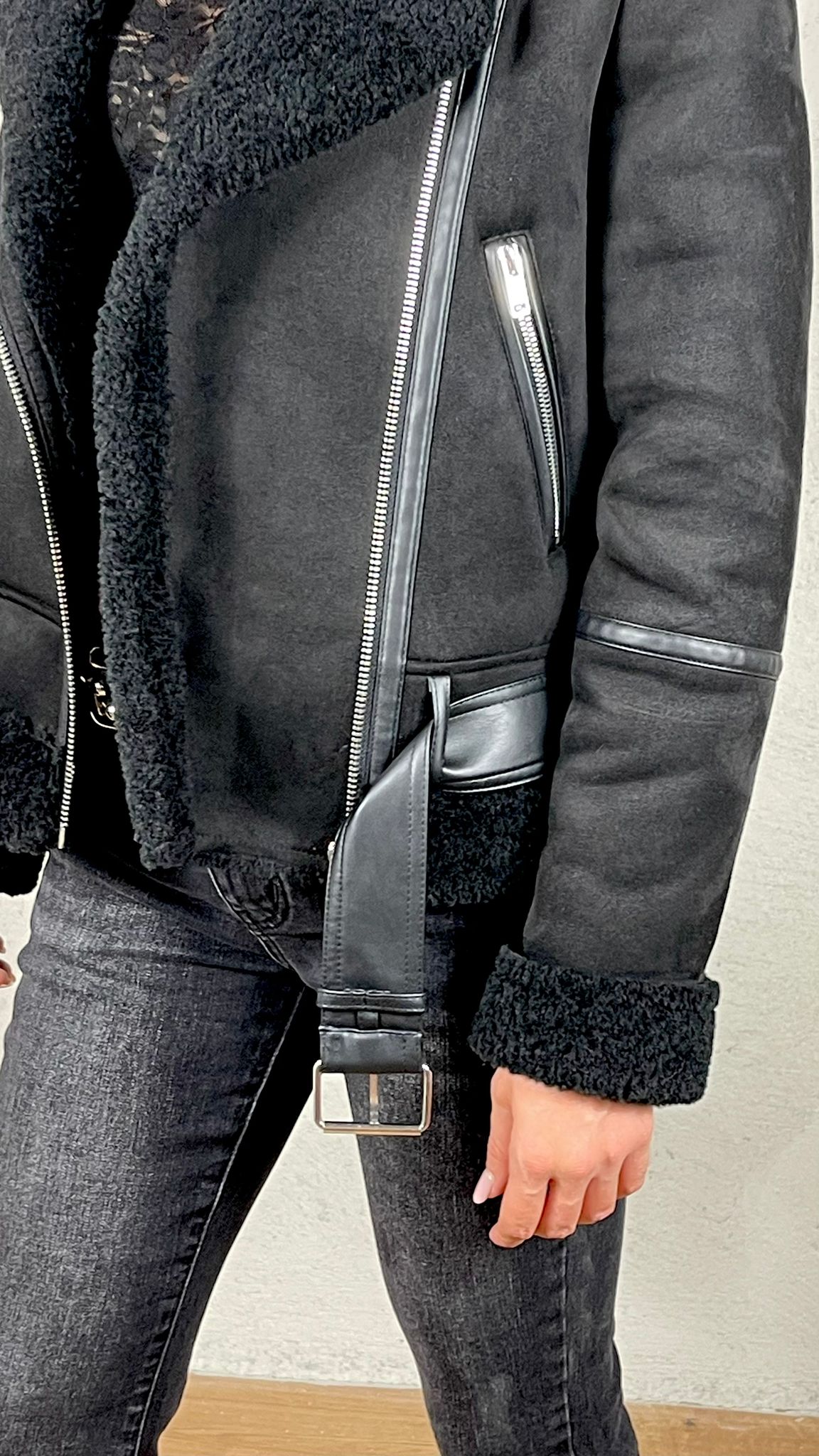 Giubbino Biker effetto montone