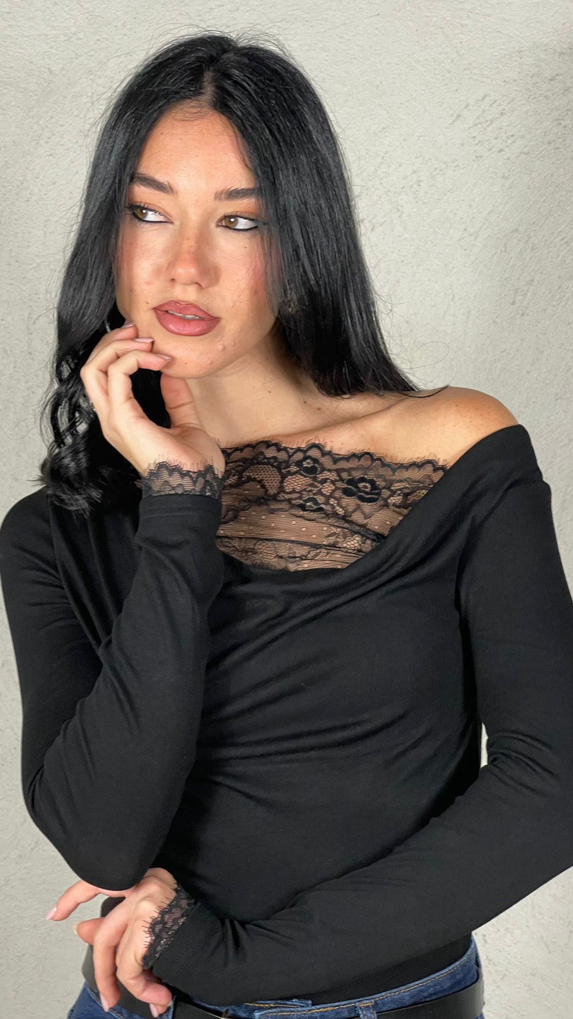 Maglia pizzo combinato