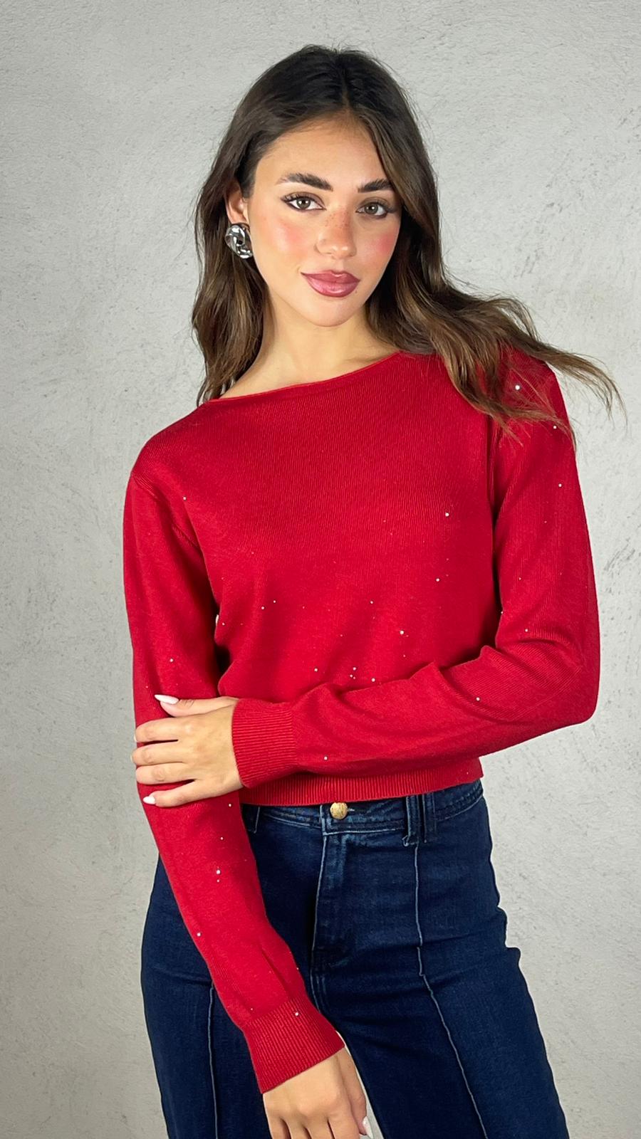 Maglia con micro paillettes