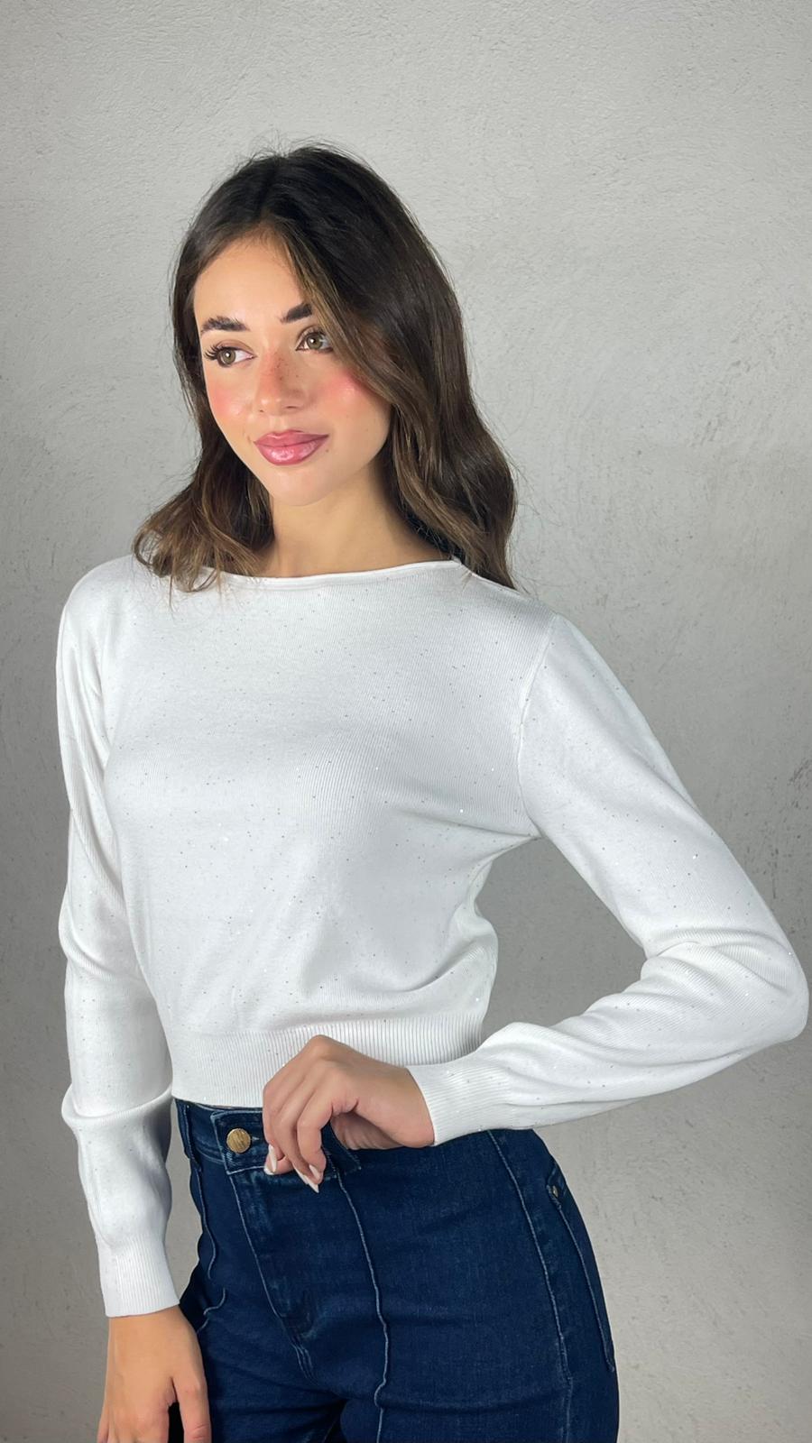 Maglia con micro paillettes