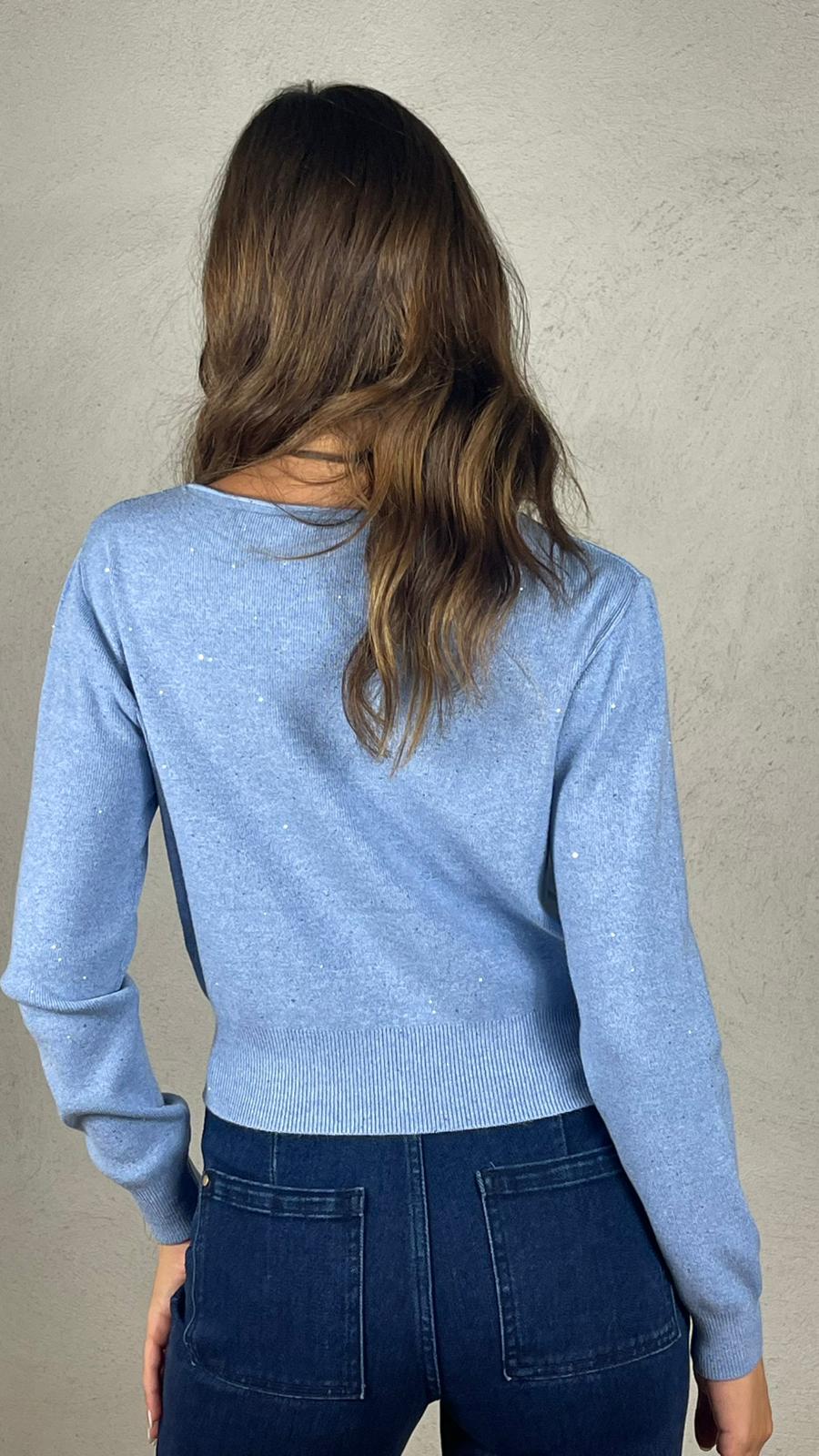 Maglia con micro paillettes