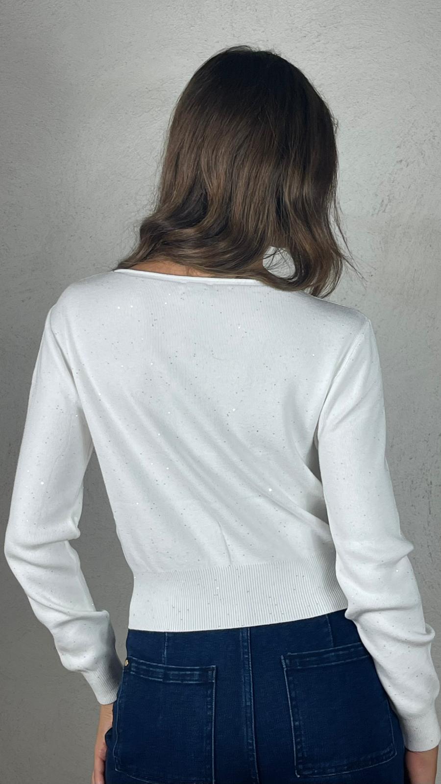 Maglia con micro paillettes