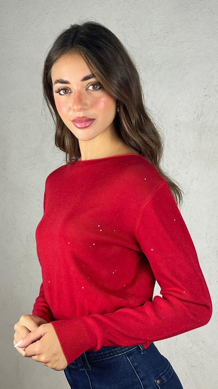 Maglia con micro paillettes