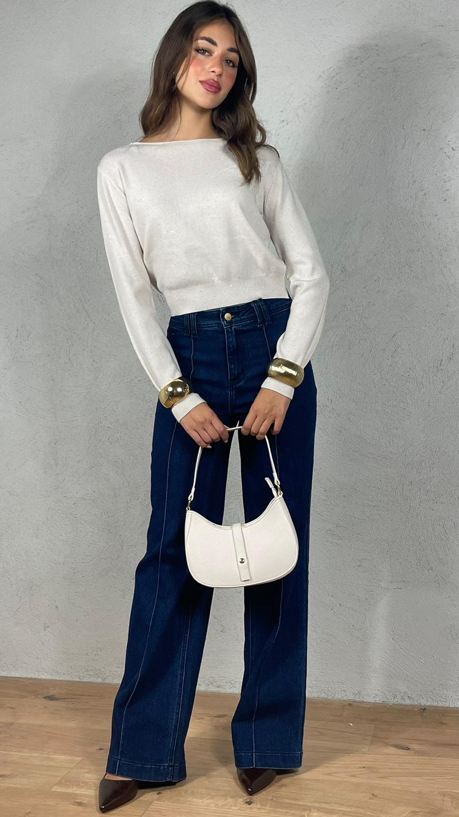 Maglia con micro paillettes