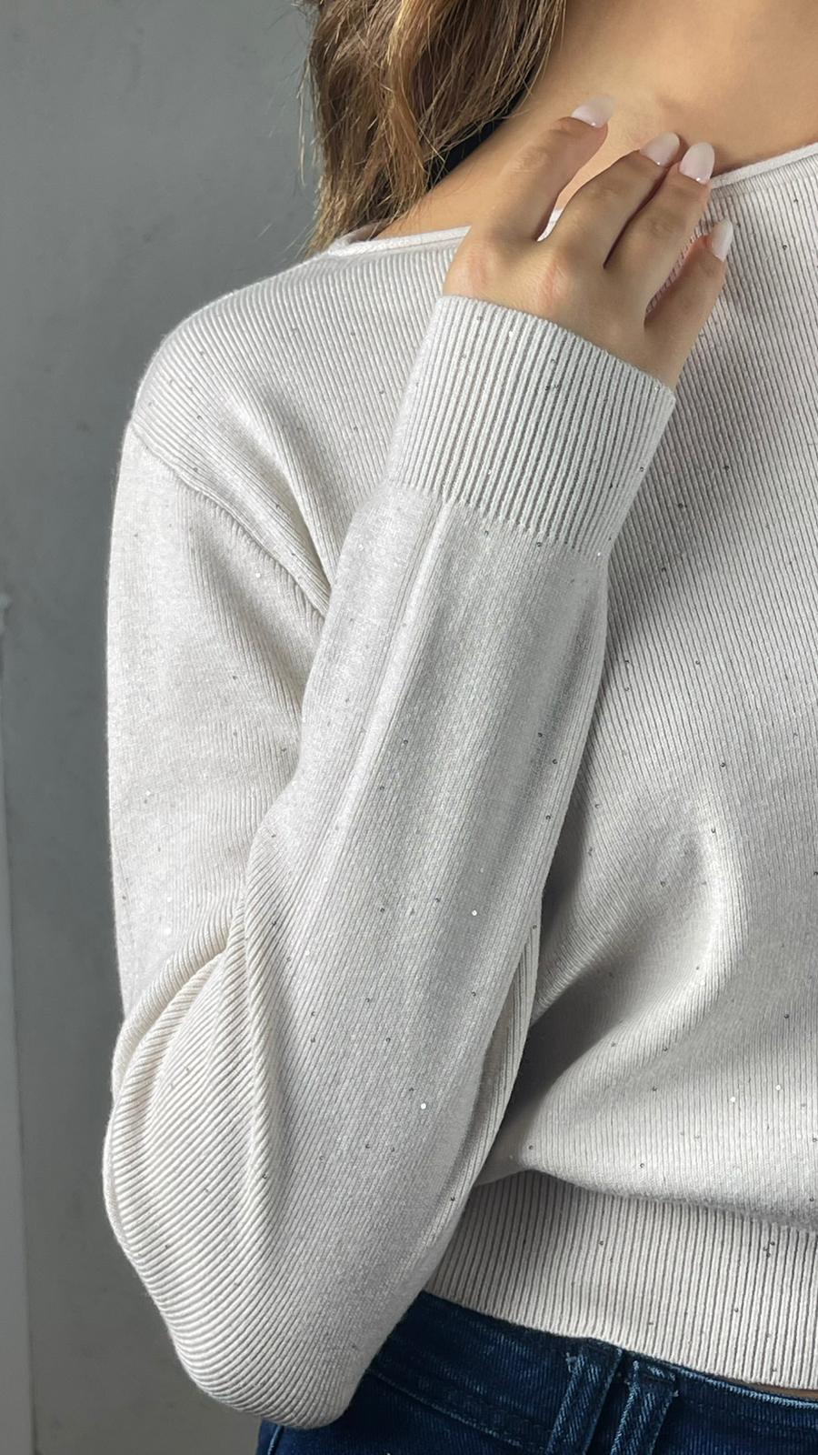 Maglia con micro paillettes