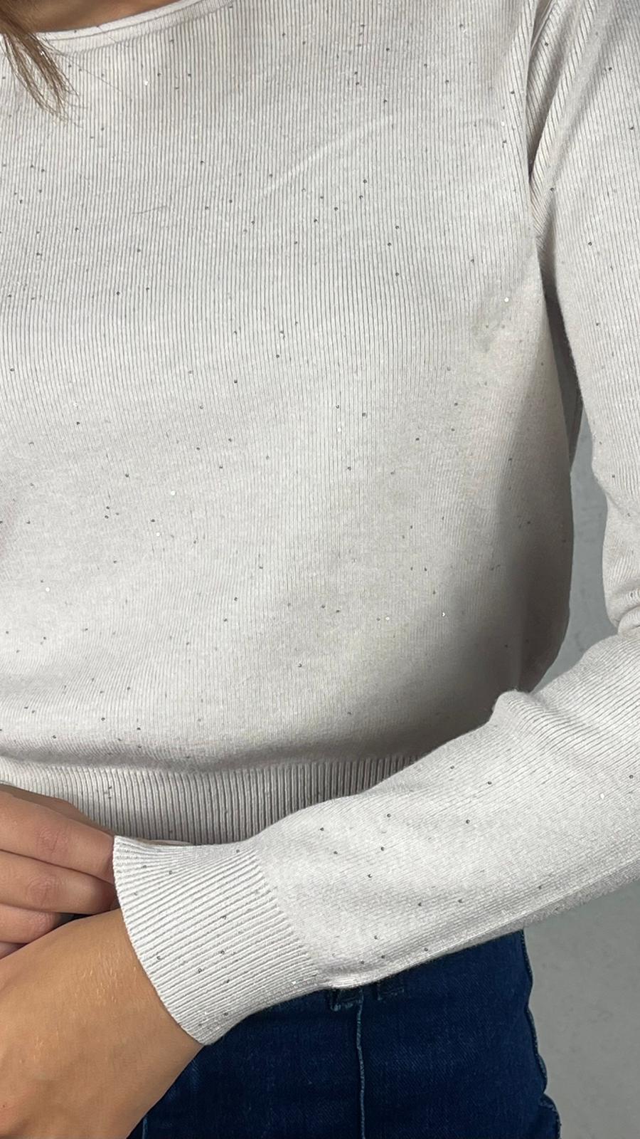 Maglia con micro paillettes