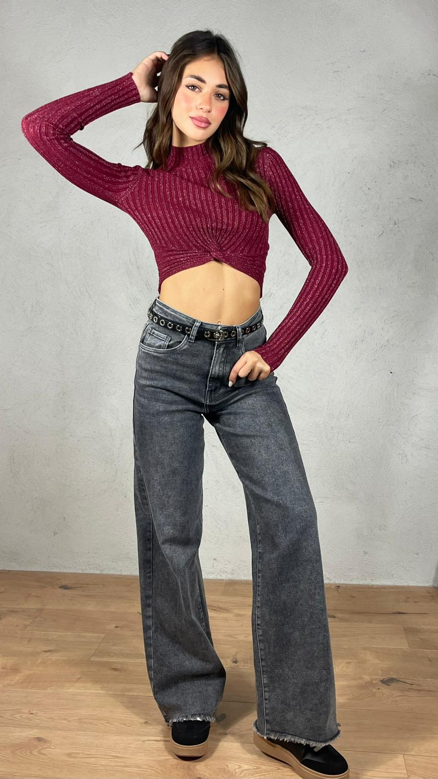 Maglietta Roxy lurex|Colore:Bordeaux