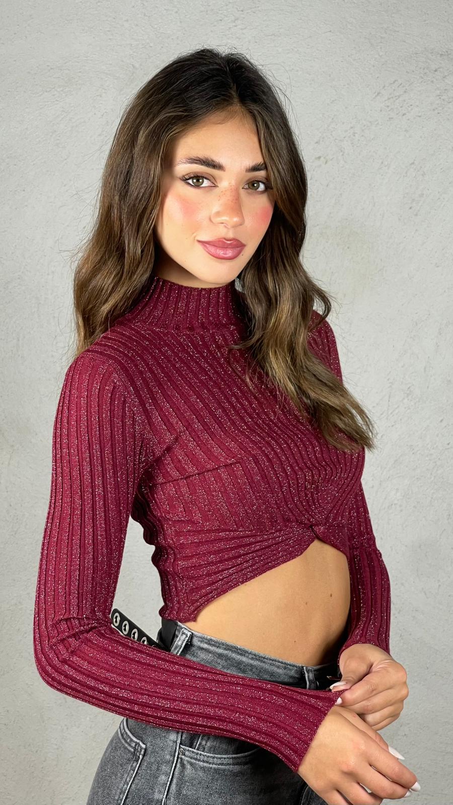 Maglietta Roxy lurex|Colore:Bordeaux