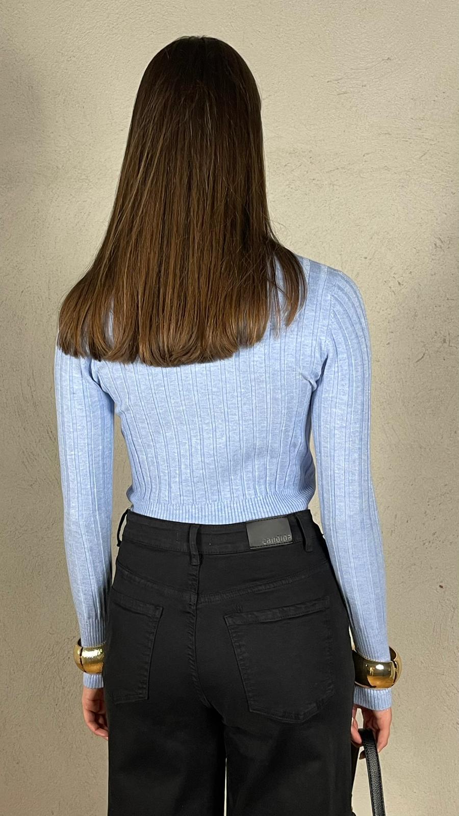 Maglia costina glietter|Colore:Polvere