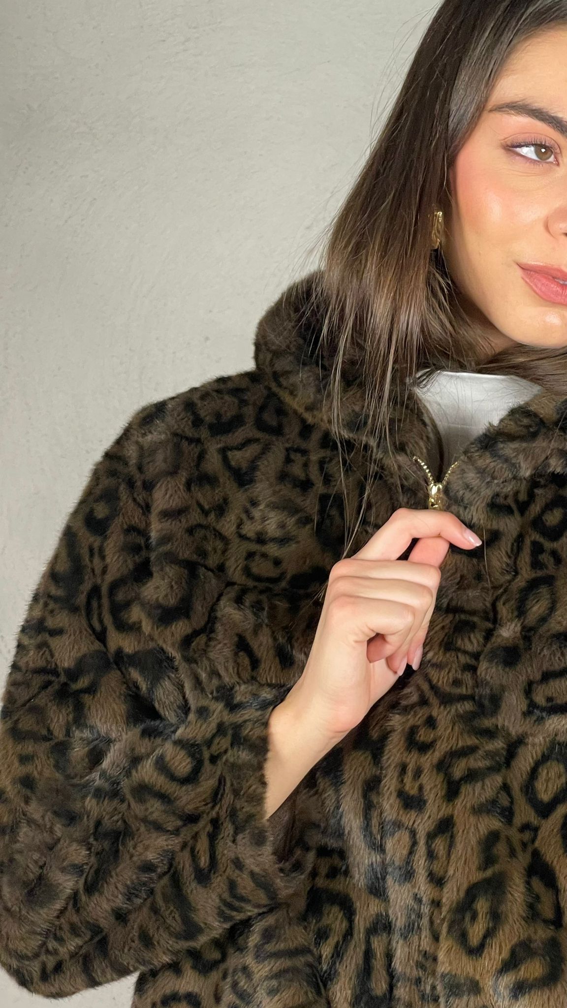 Giubbotto effetto Pelliccia Stampa Mac