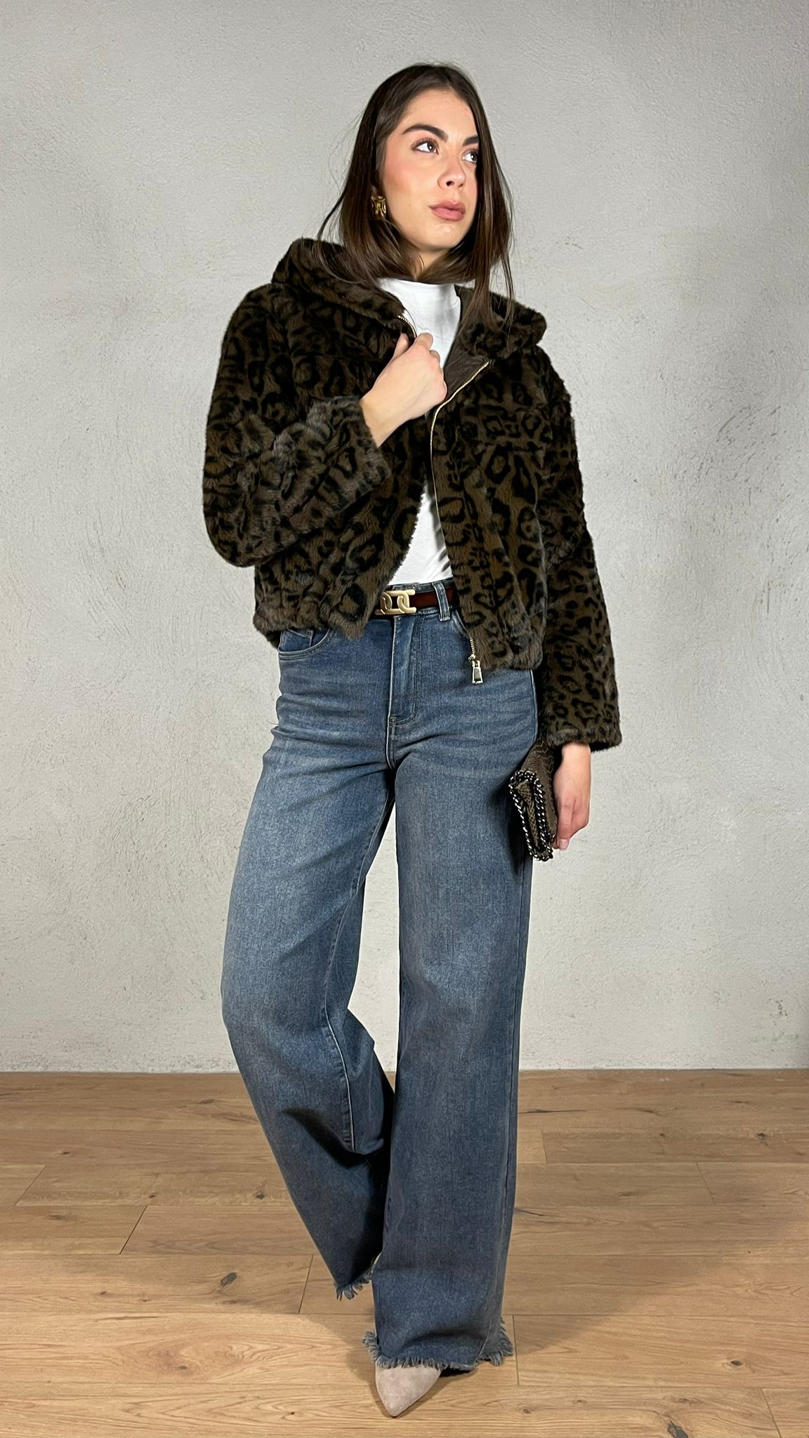 Giubbotto effetto Pelliccia Stampa Mac