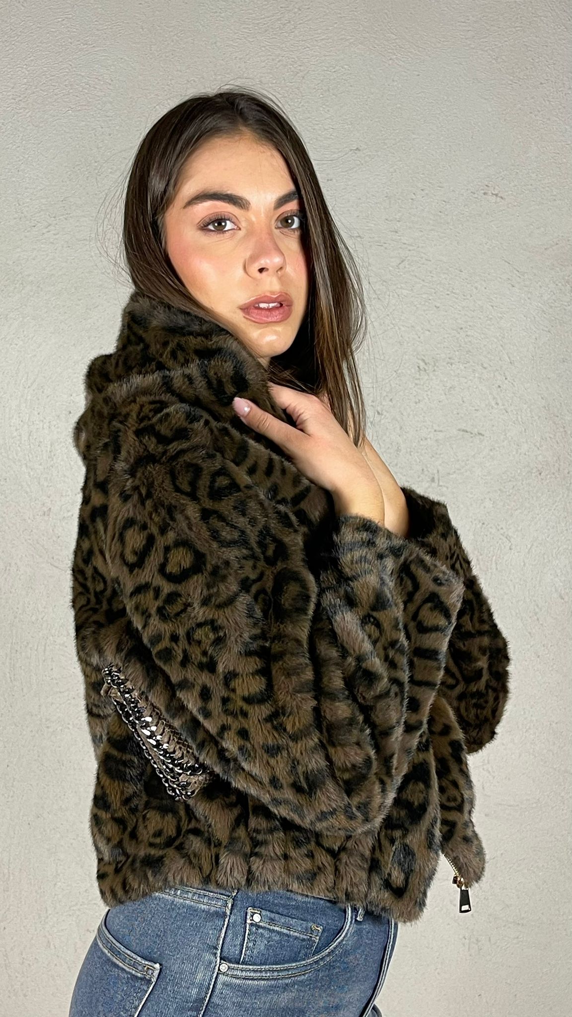 Giubbotto effetto Pelliccia Stampa Mac