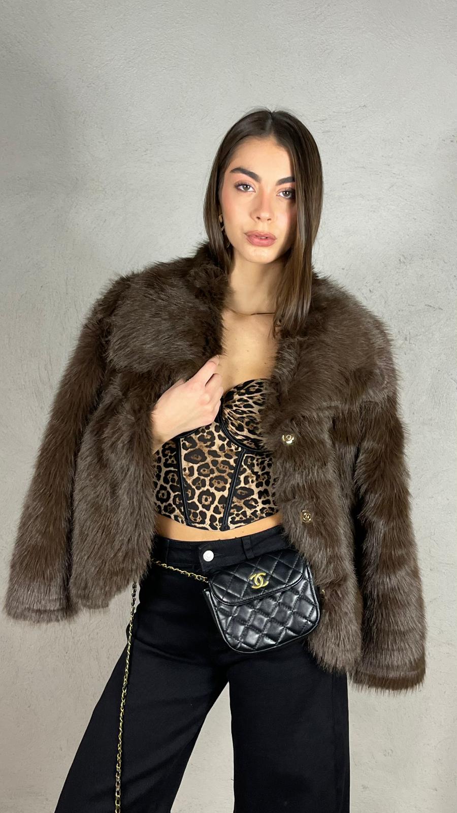 Cappotto corto Effetto Pelliccia