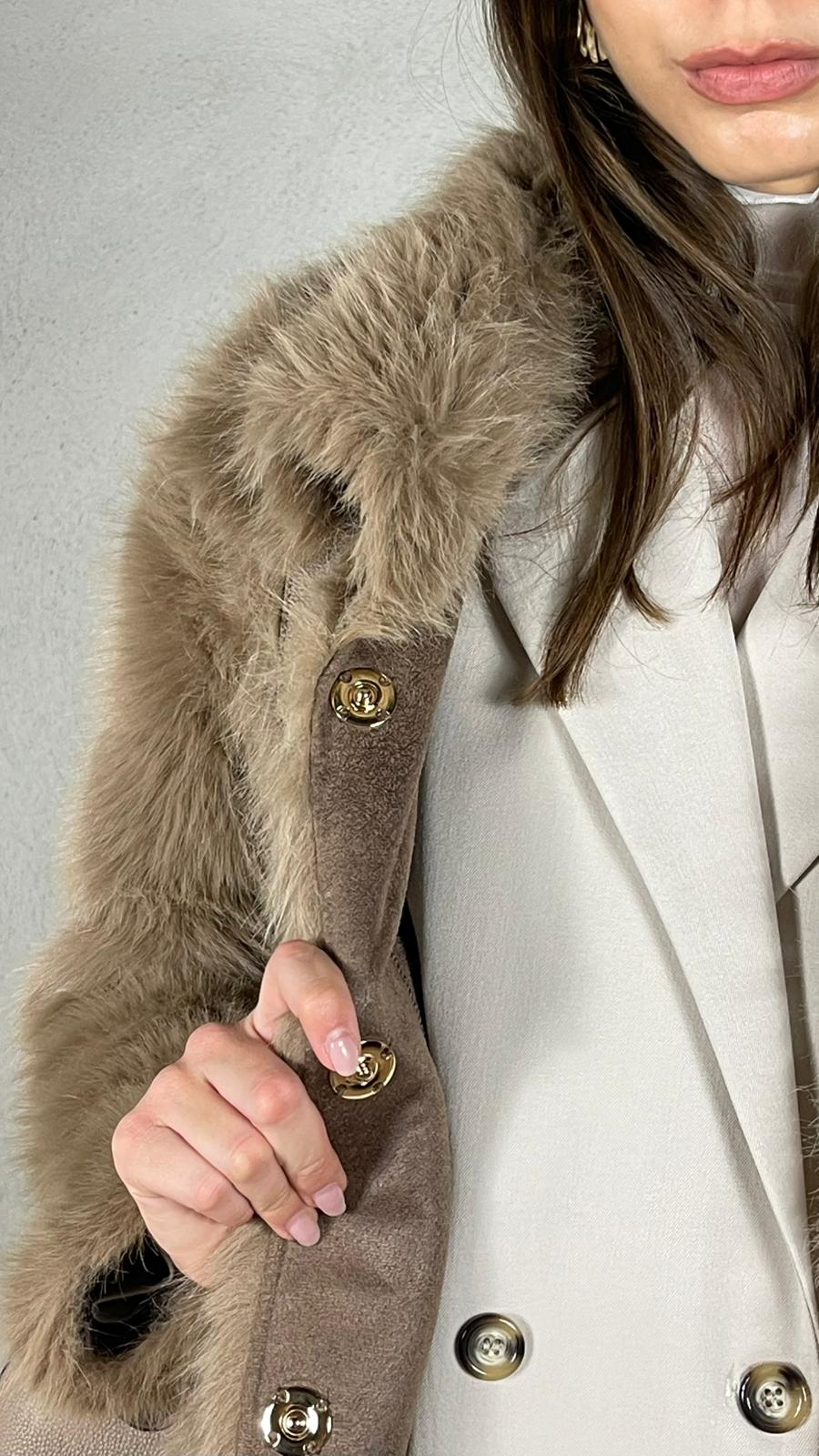 Cappotto corto Effetto Pelliccia
