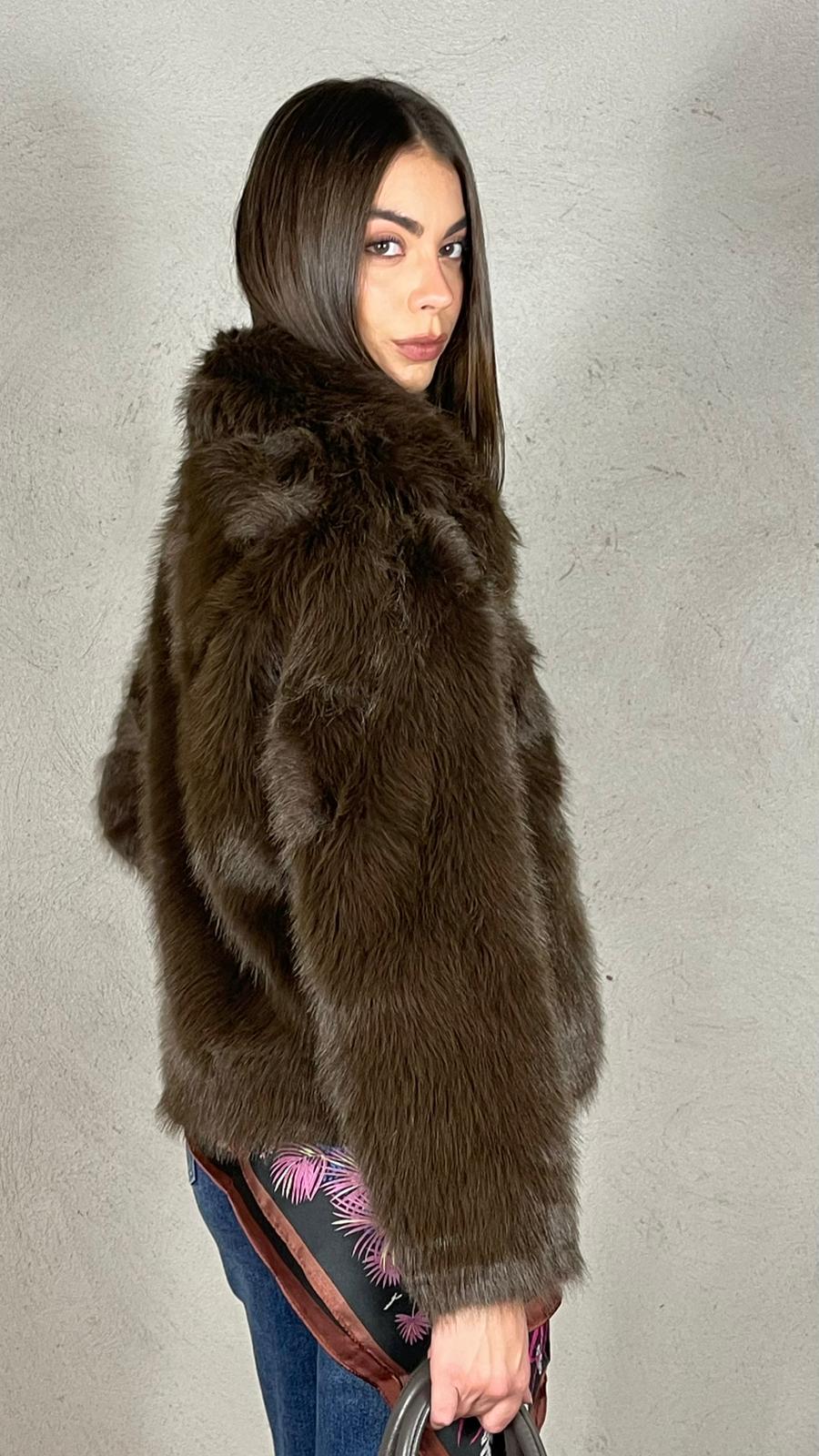 Cappotto corto Effetto Pelliccia