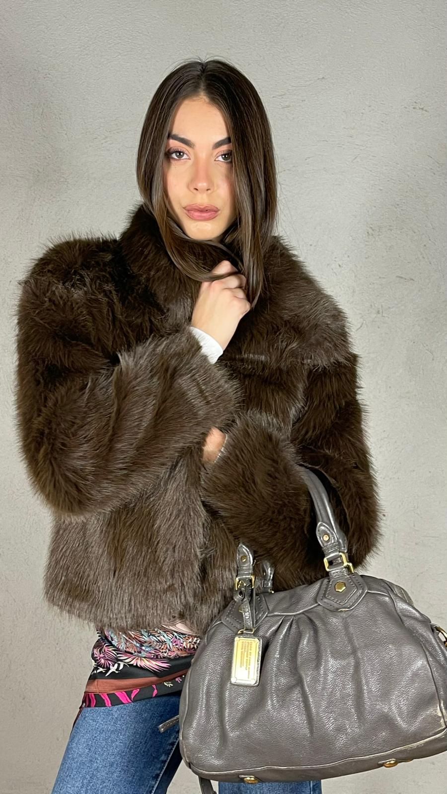 Cappotto corto Effetto Pelliccia