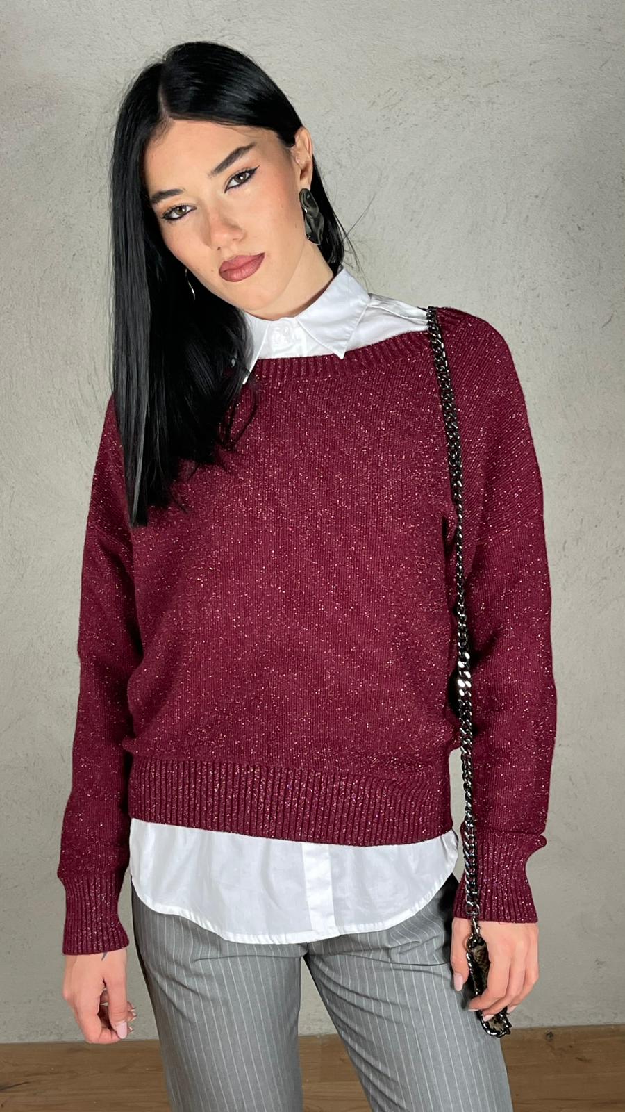 Maglia Lurex scollo ovale