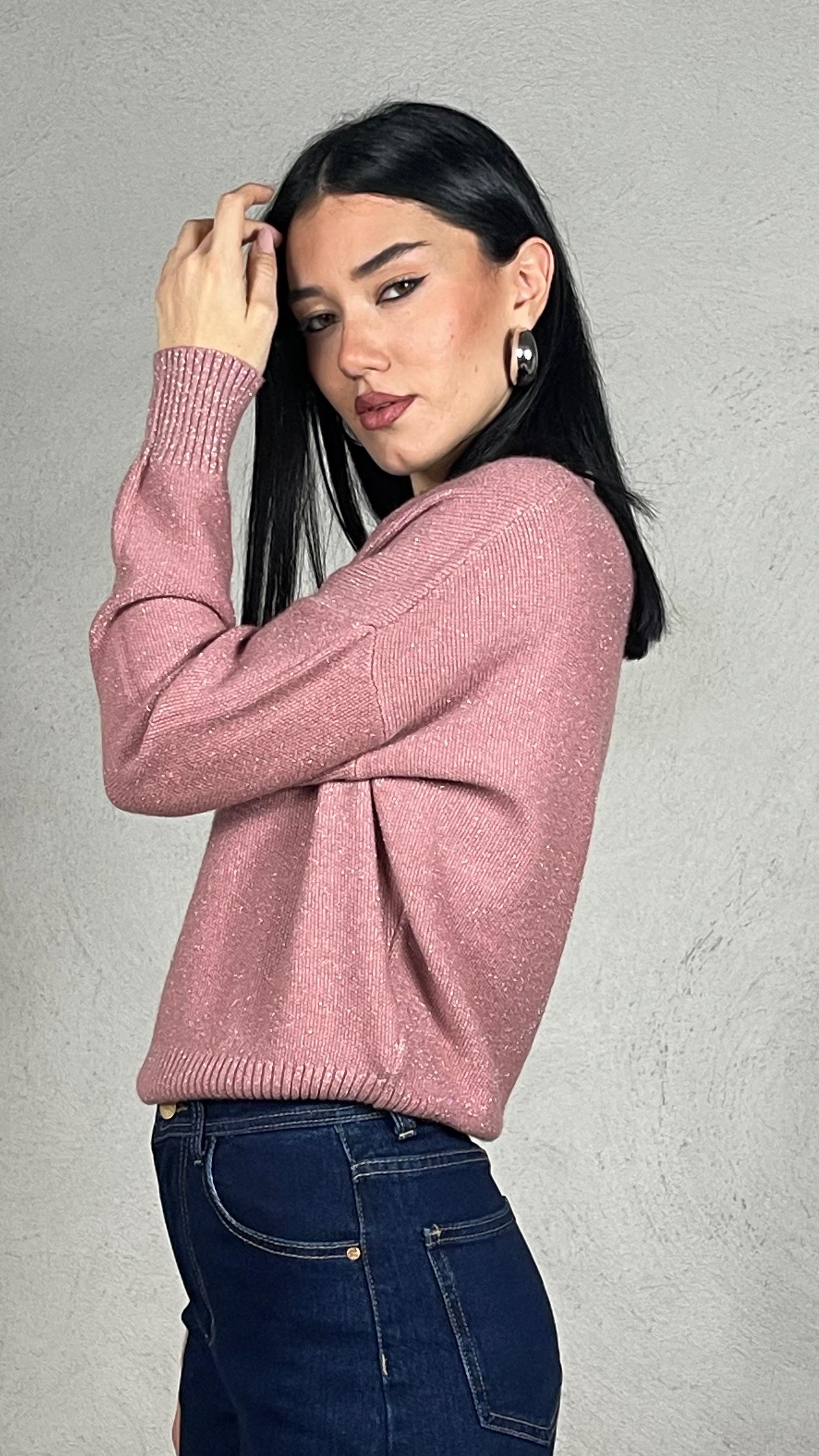 Maglia Lurex scollo ovale