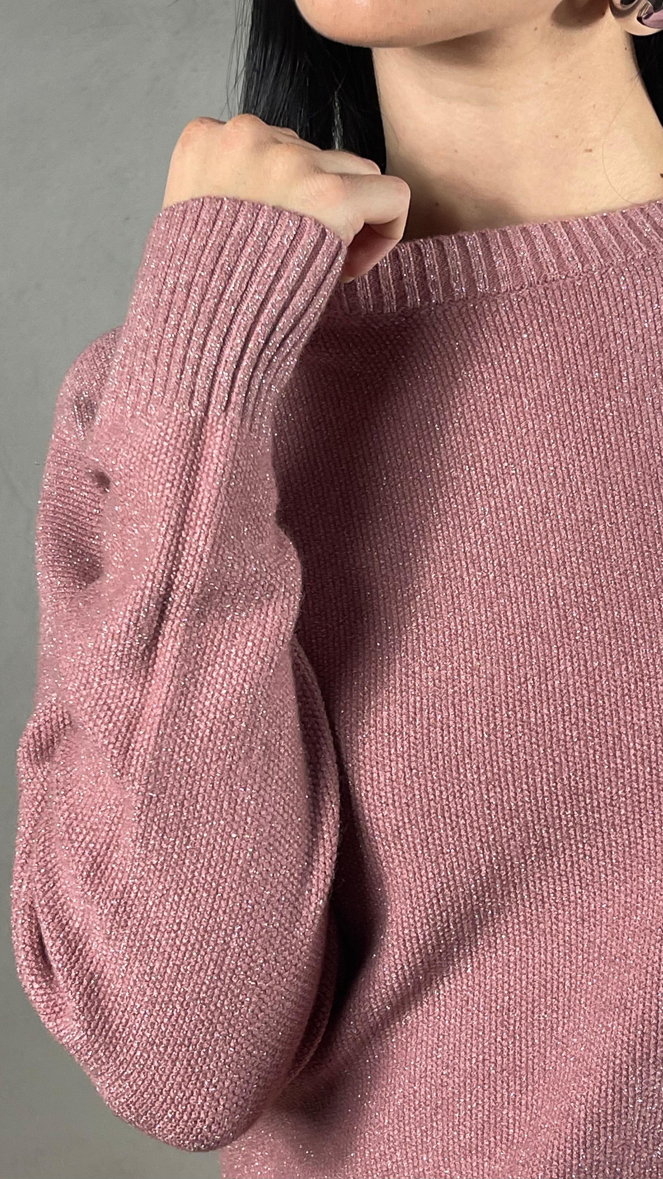 Maglia Lurex scollo ovale |Colore:Cipria