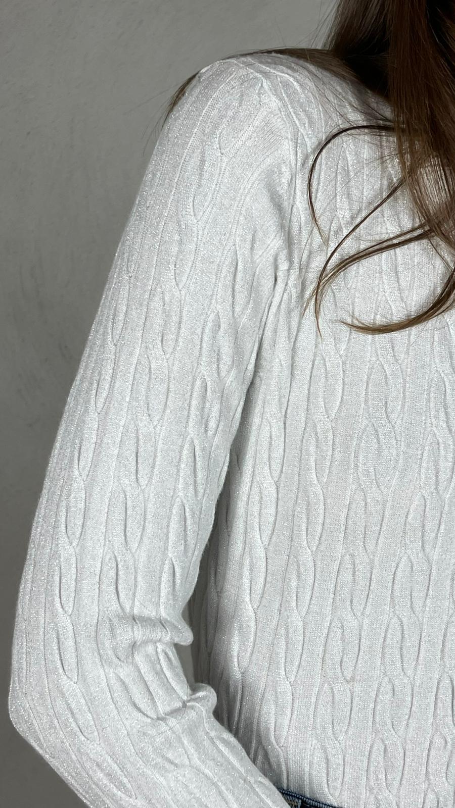 Cardigan trecce lurex