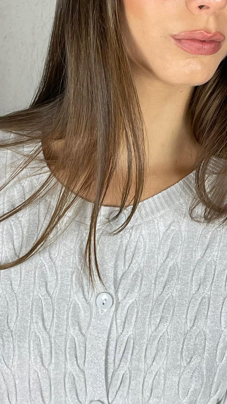 Cardigan trecce lurex