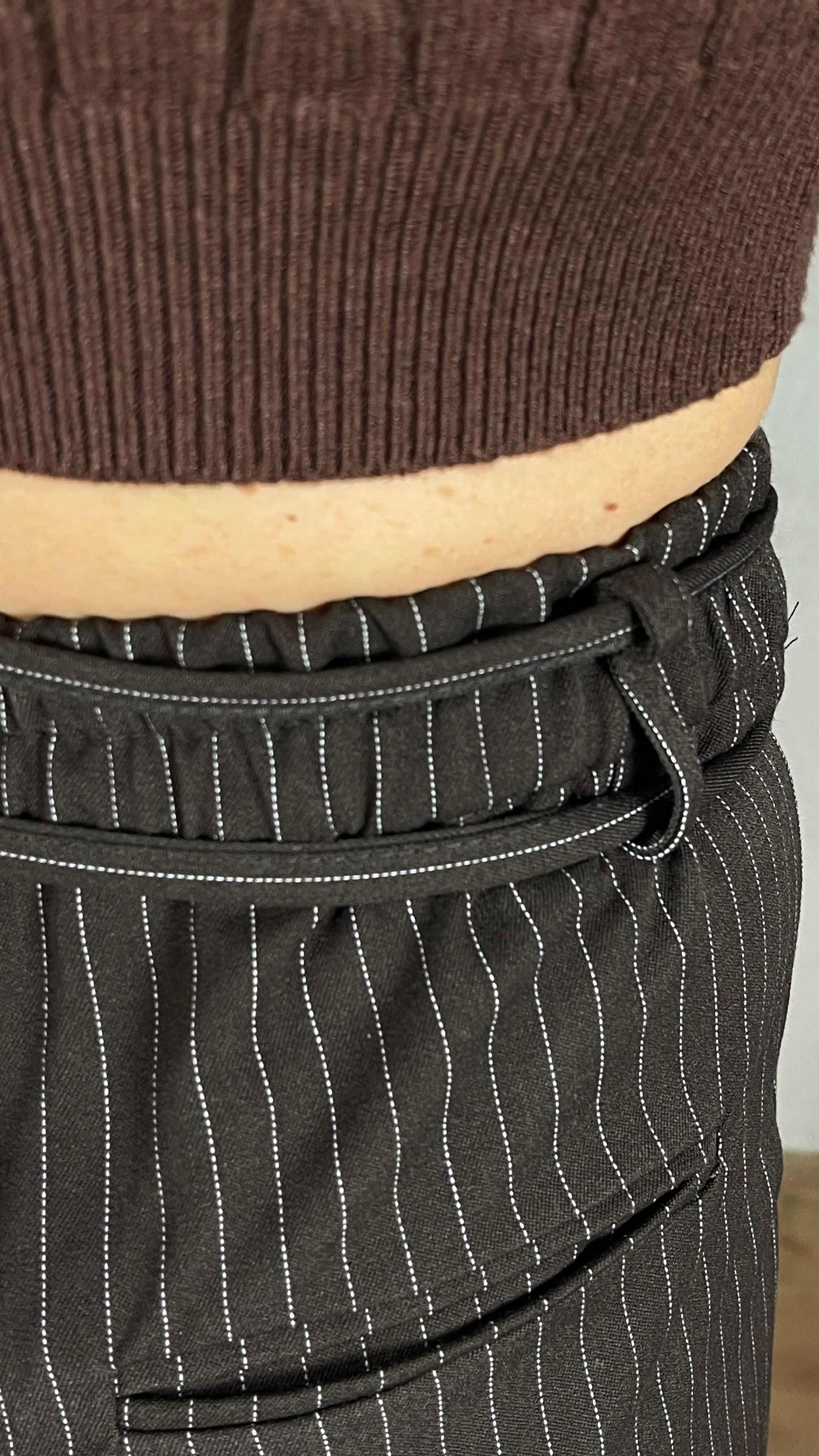 Pantalone gessato maxi pence